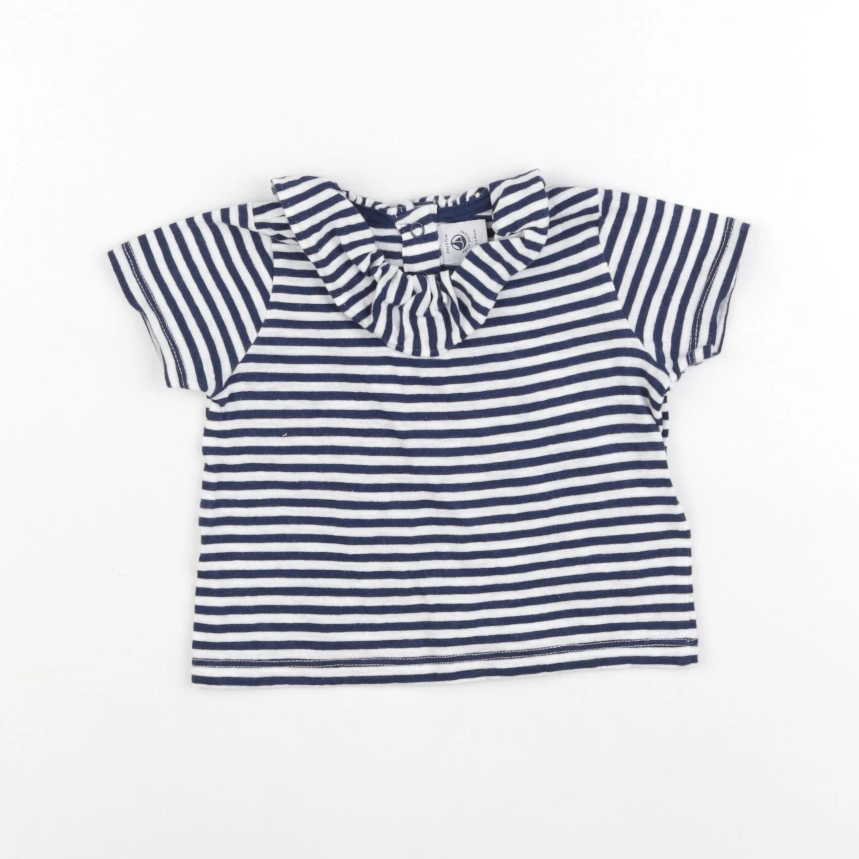 Petit Bateau - tee-shirt bleu - 6 mois