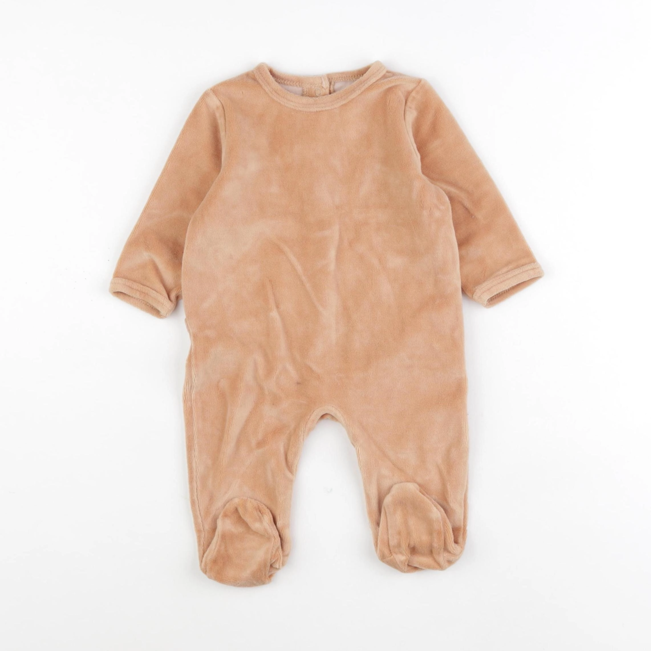 Vertbaudet - pyjama velours marron - 6 mois