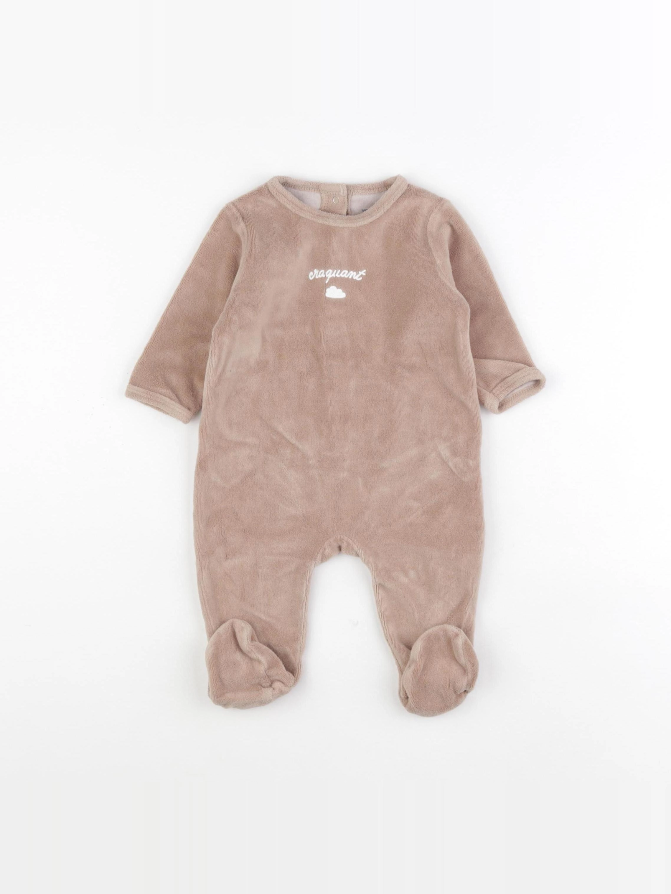 Vertbaudet - pyjama velours marron - 6 mois