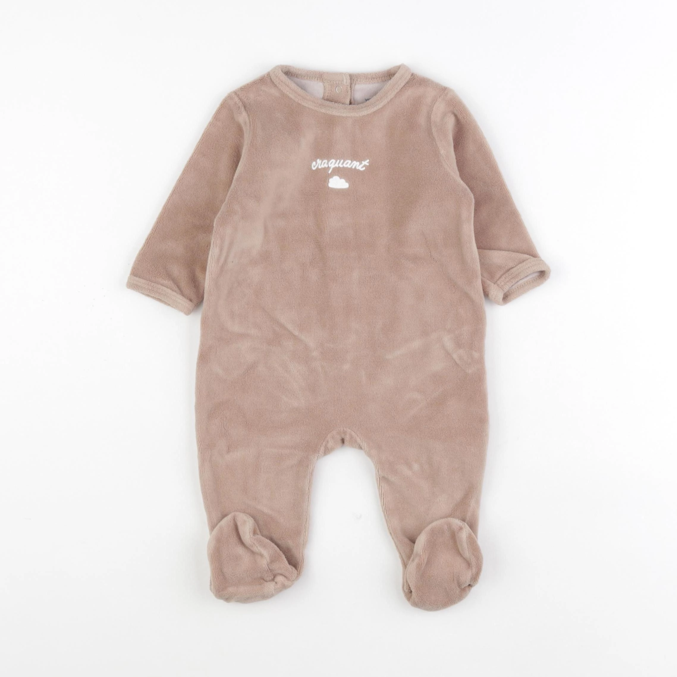 Vertbaudet - pyjama velours marron - 6 mois