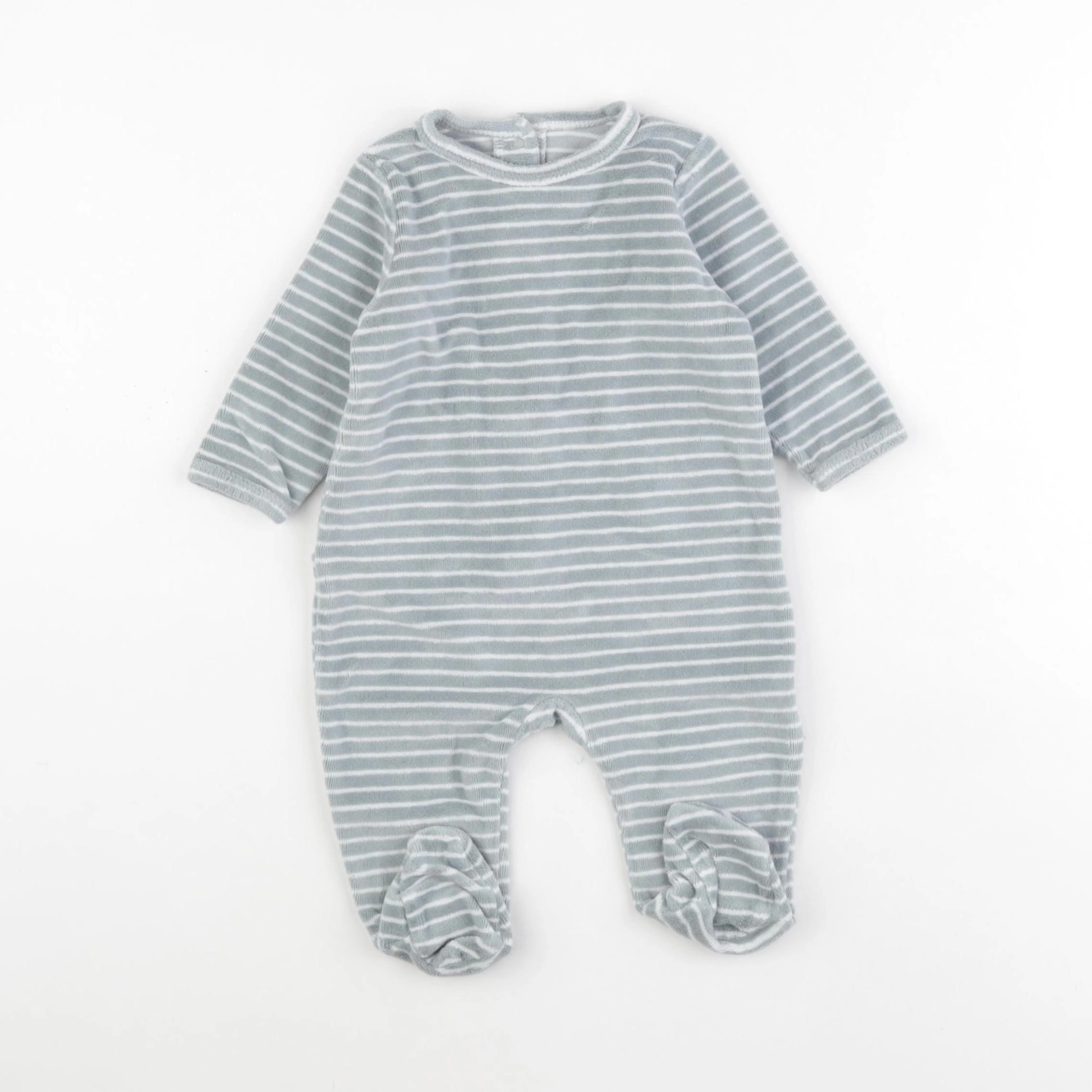 Vertbaudet - pyjama velours bleu - 6 mois