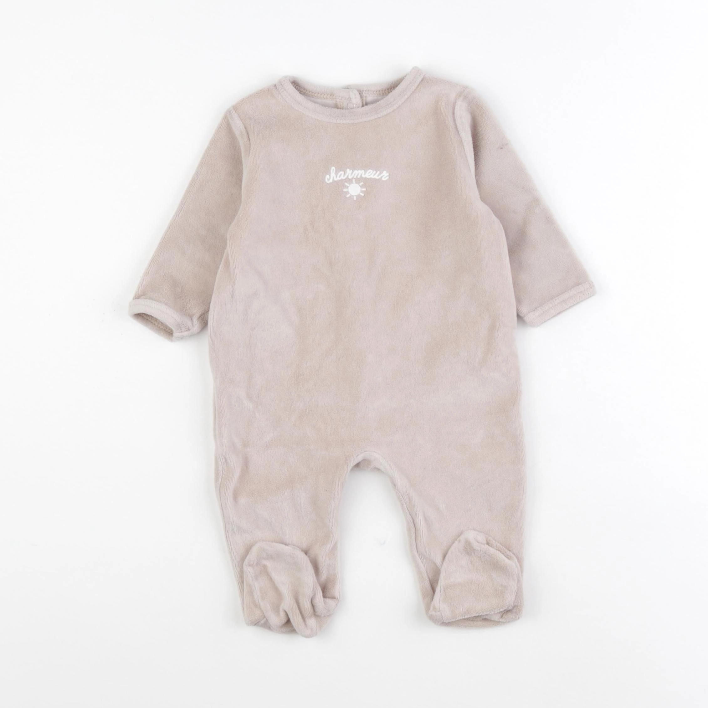 Vertbaudet - pyjama velours marron - 6 mois