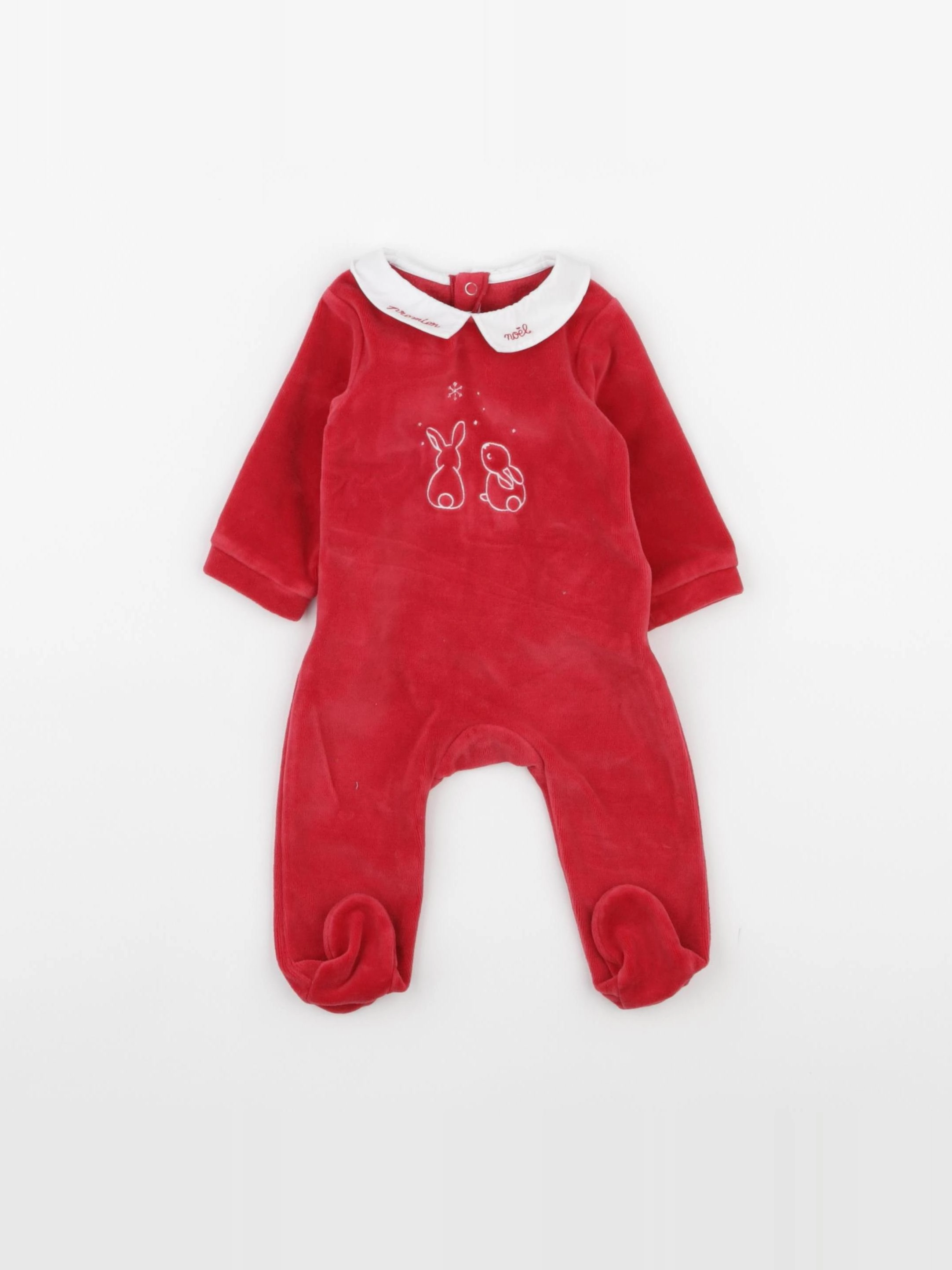 Jacadi - pyjama velours rouge - 1 mois