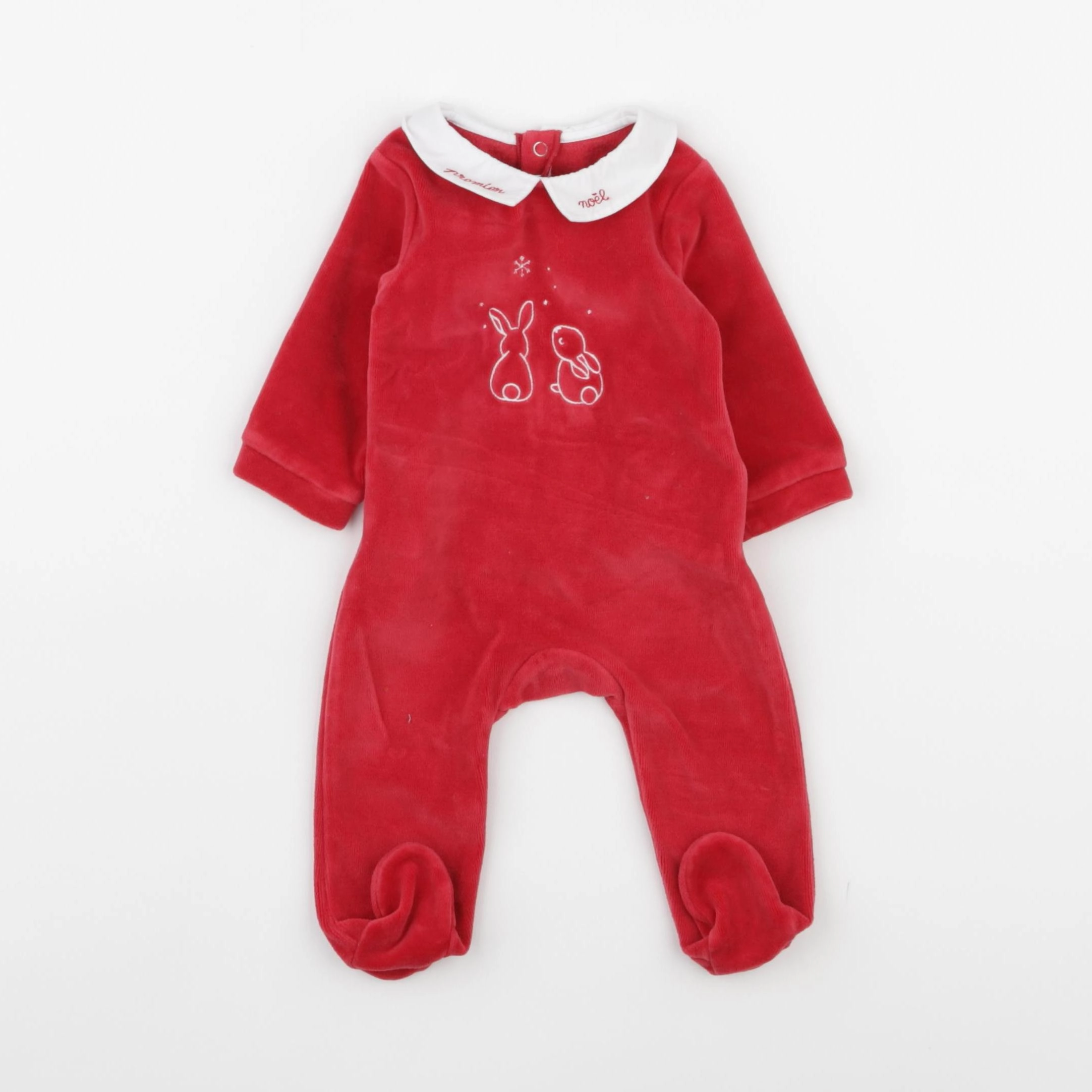 Jacadi - pyjama velours rouge - 1 mois
