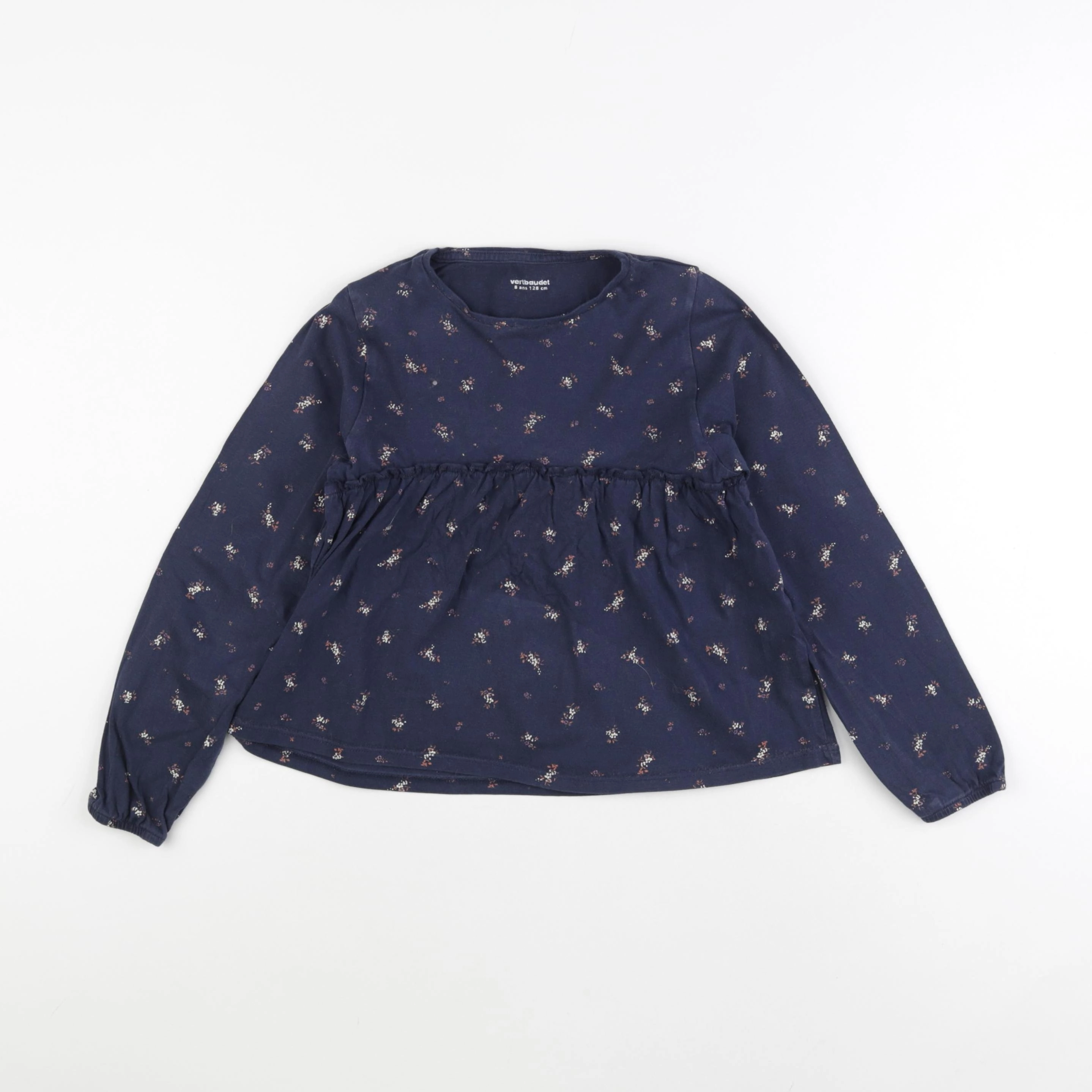 Vertbaudet - tee-shirt bleu - 8 ans
