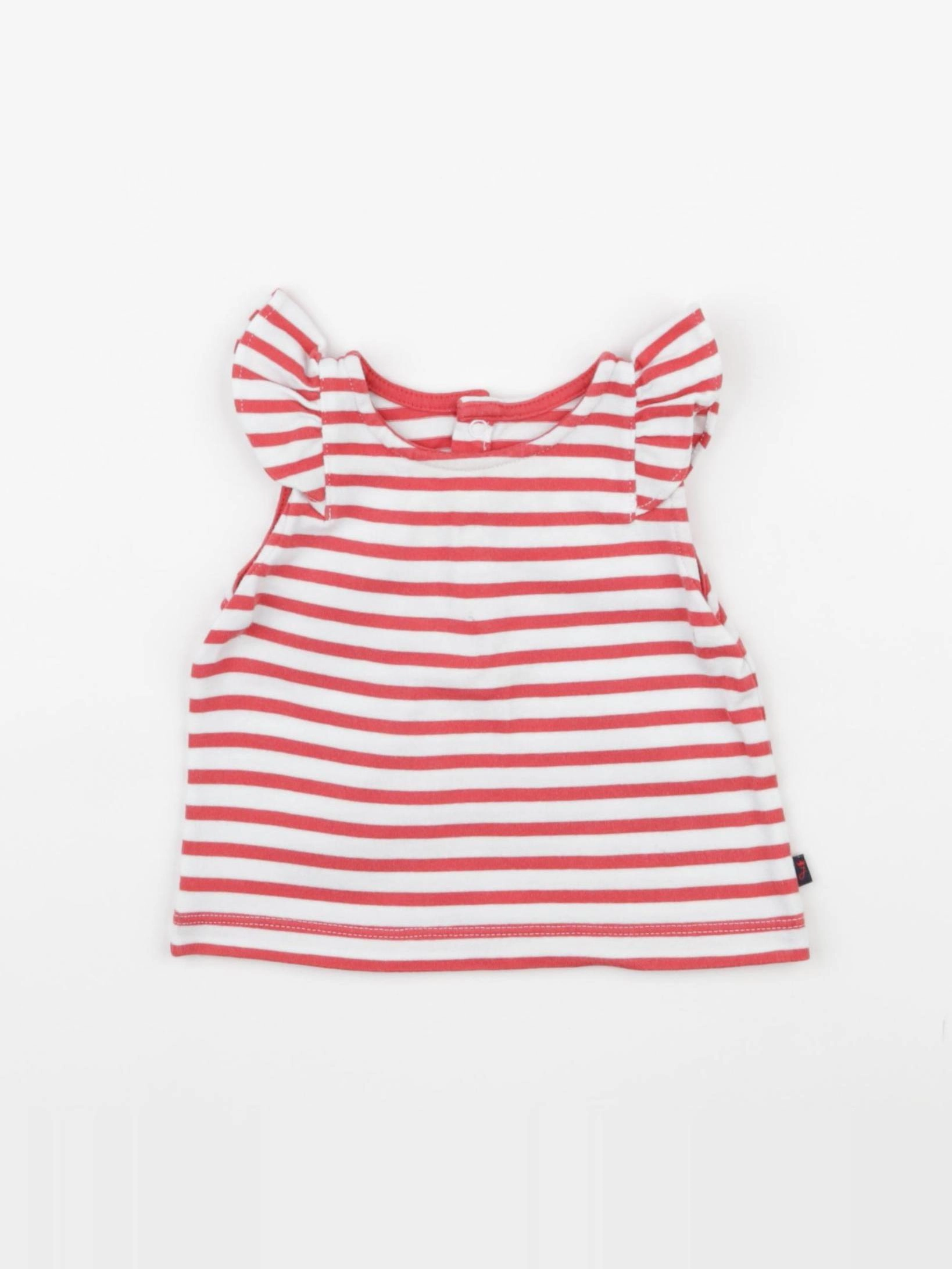 Jacadi - tee-shirt blanc, rouge - 6 mois