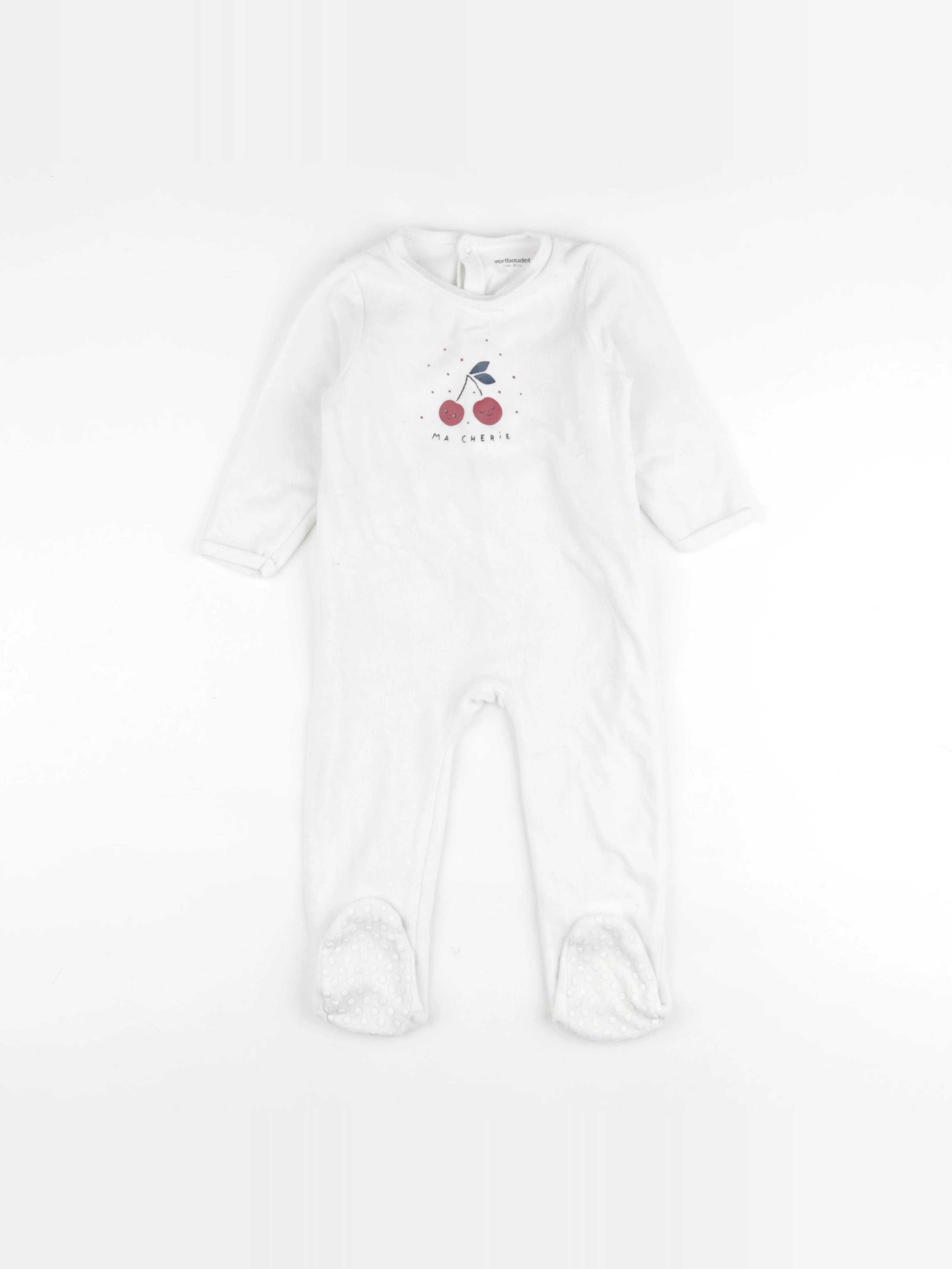 Vertbaudet - pyjama velours blanc - 2 ans
