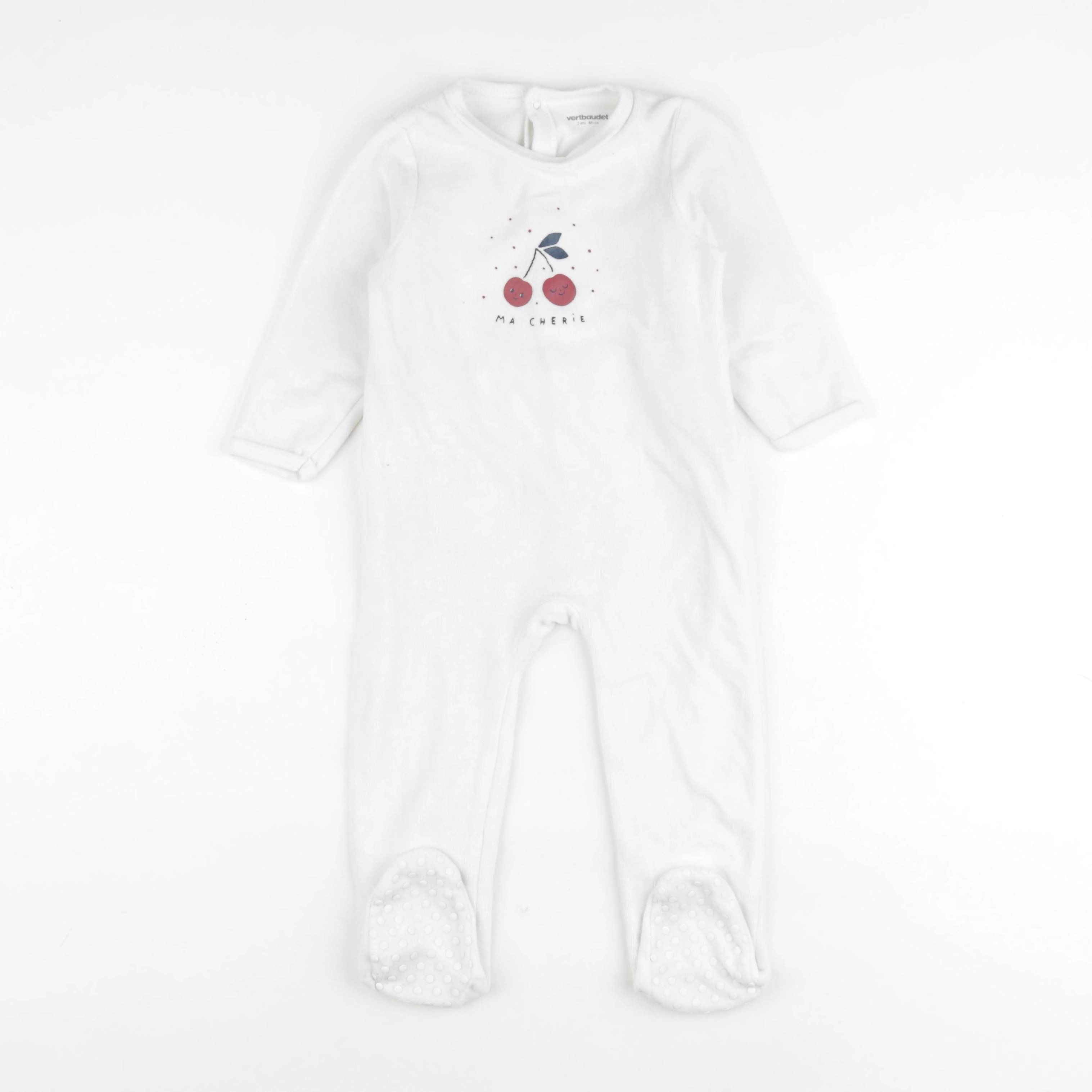 Vertbaudet - pyjama velours blanc - 2 ans