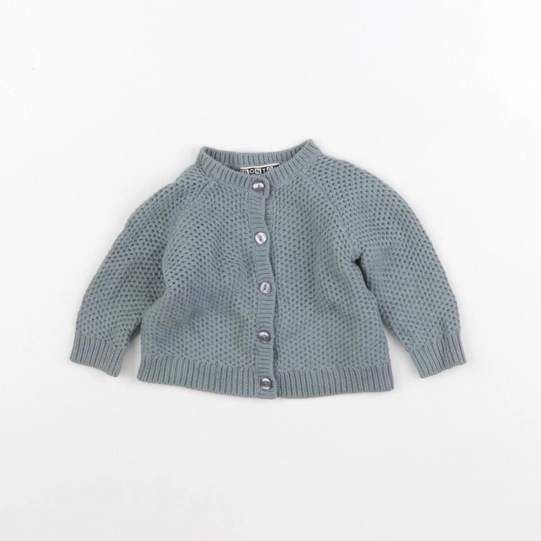 Bonton - gilet bleu - 3 mois