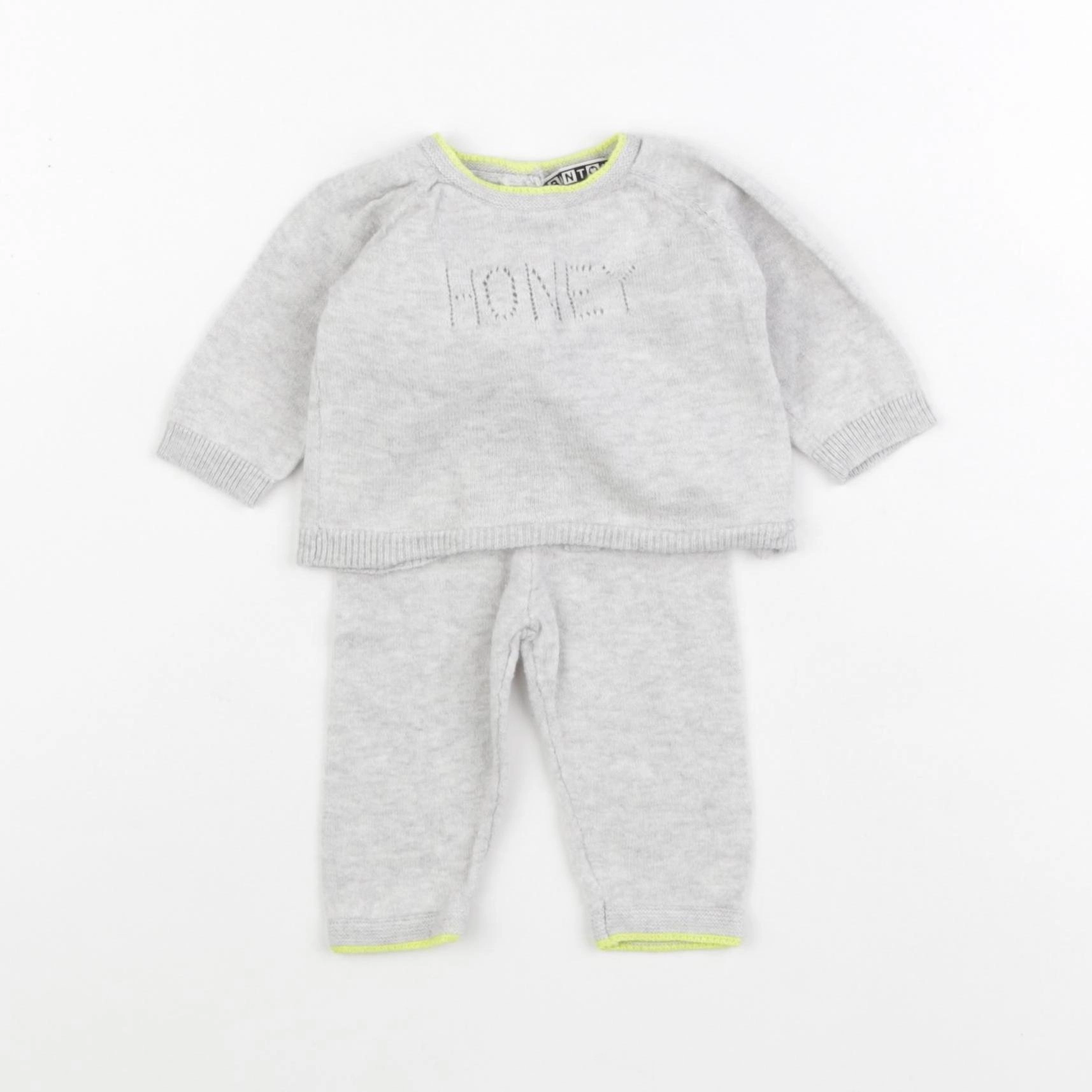 Bonton - ensemble gris - 1 mois