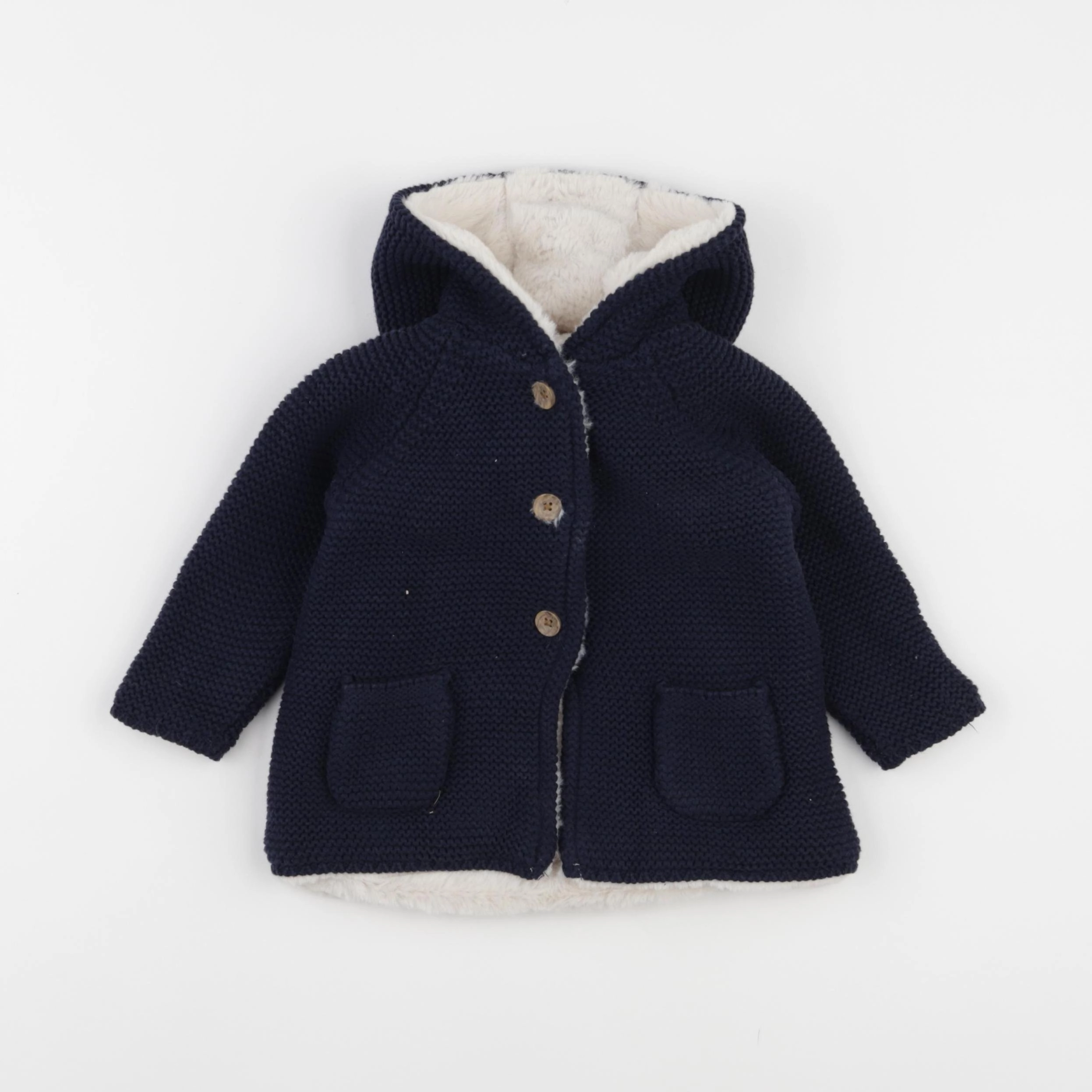 Vertbaudet - veste doublé bleu - 12 mois