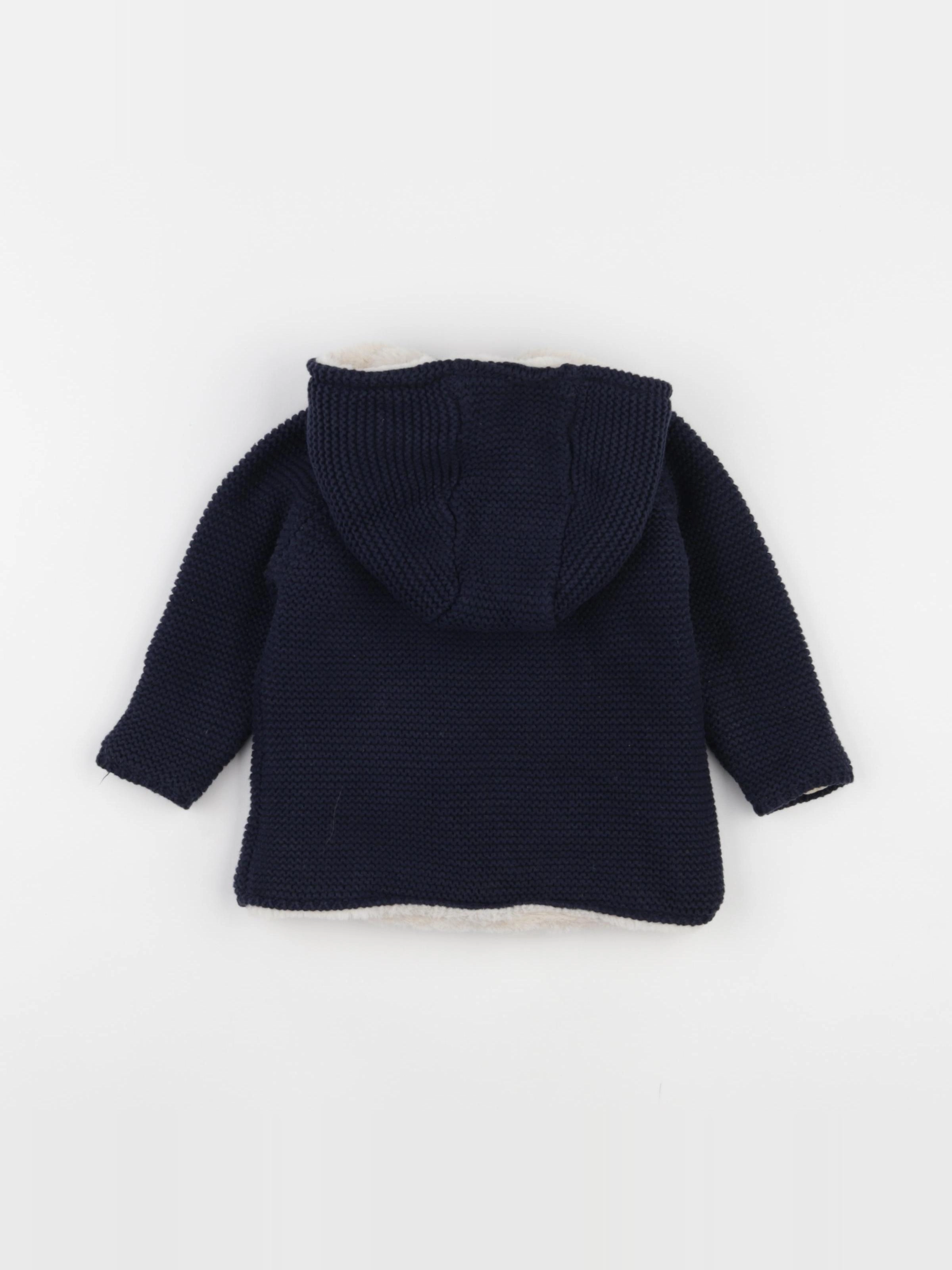 Vertbaudet - veste doublé bleu - 12 mois