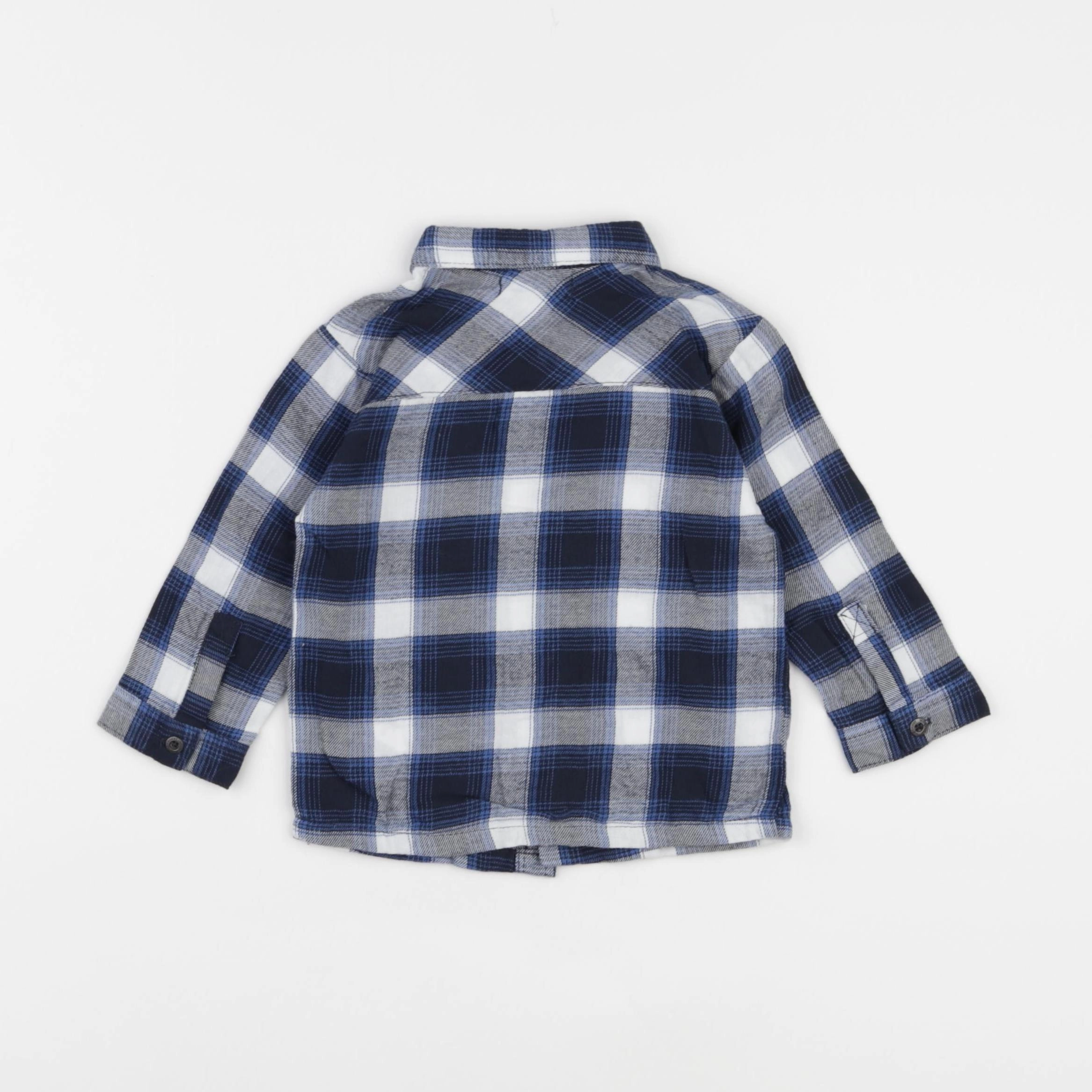 Vertbaudet - chemise bleu, blanc - 9 mois