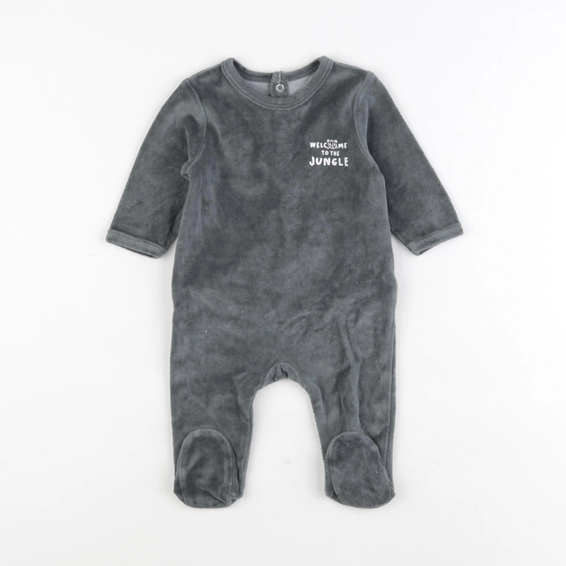 Vertbaudet - pyjama velours vert - 3 mois