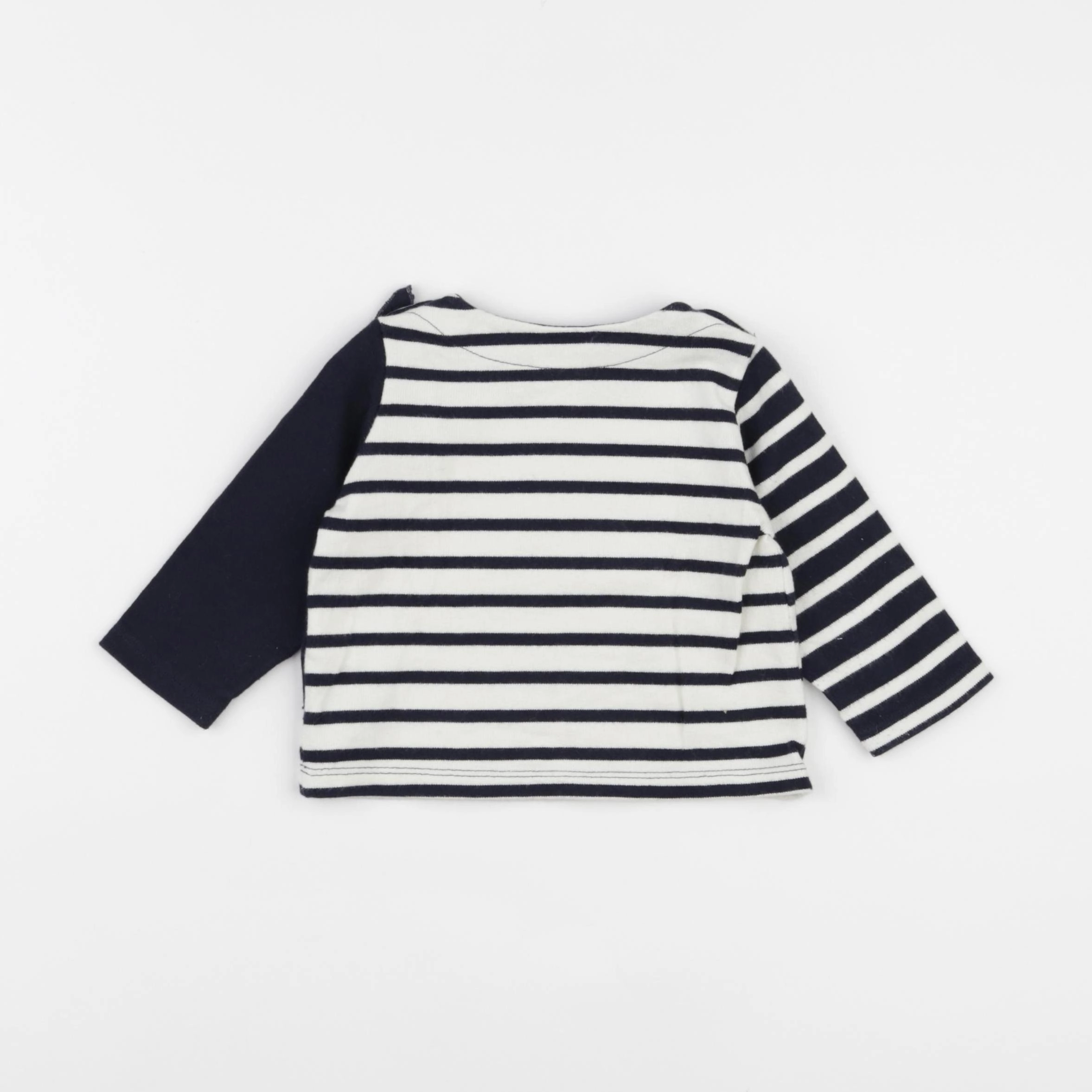 Petit Bateau - sweat blanc, bleu - 6 mois