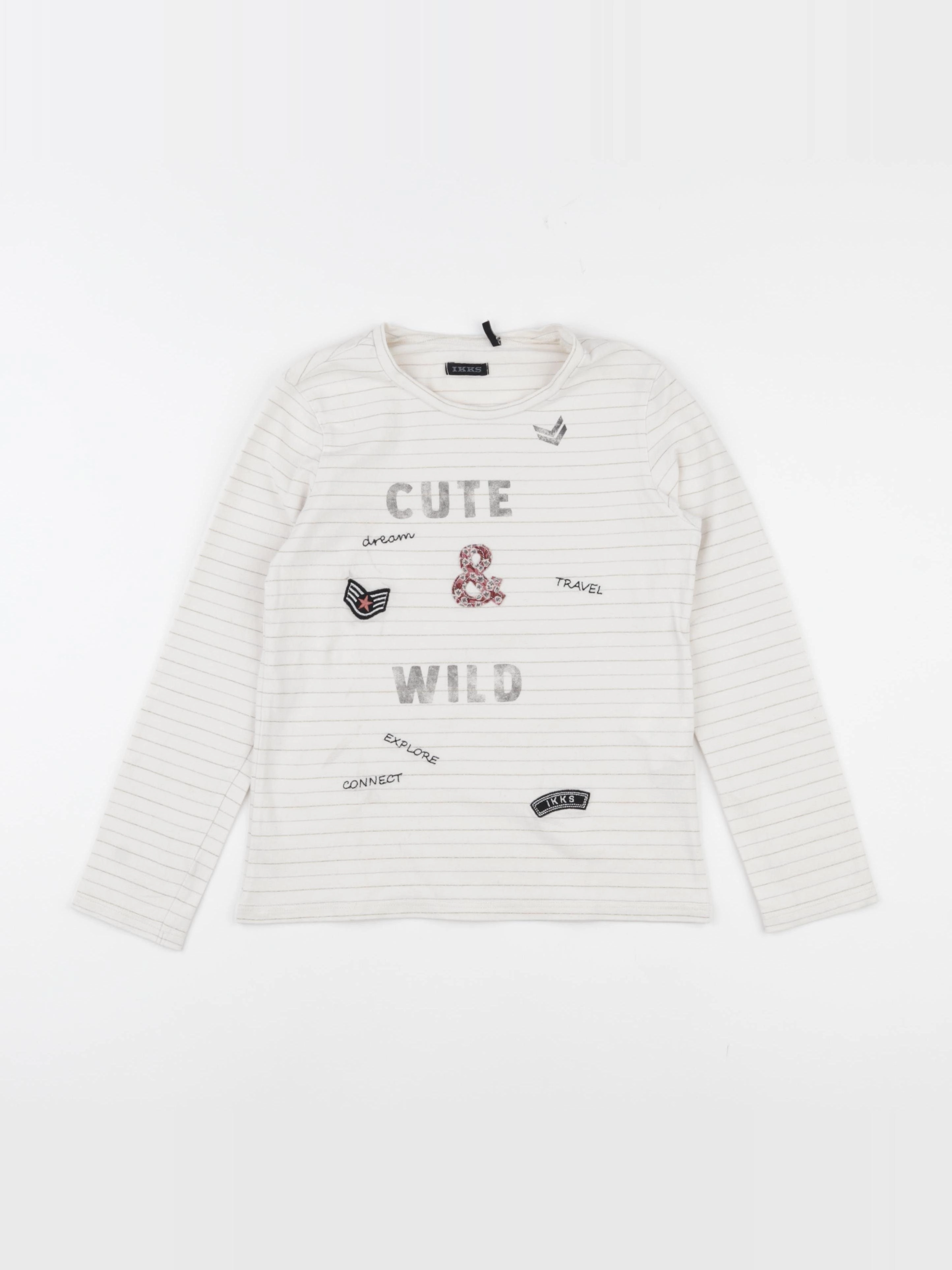 IKKS - tee-shirt blanc, or - 8 ans