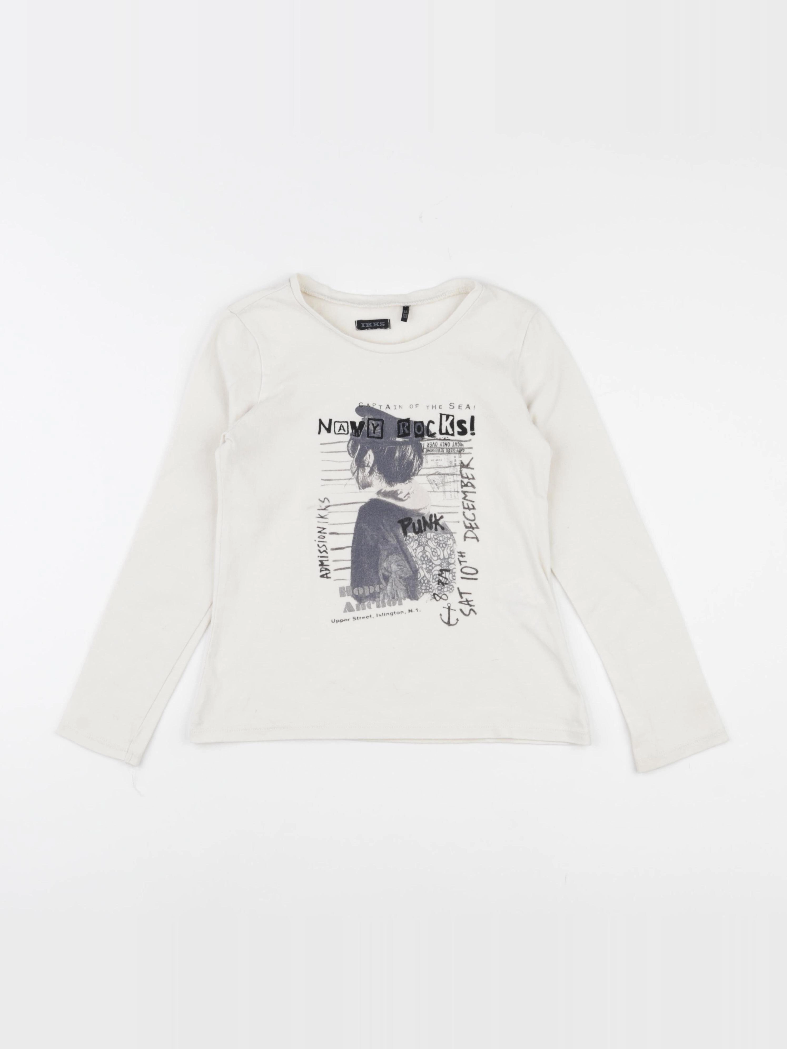 IKKS - tee-shirt blanc - 8 ans