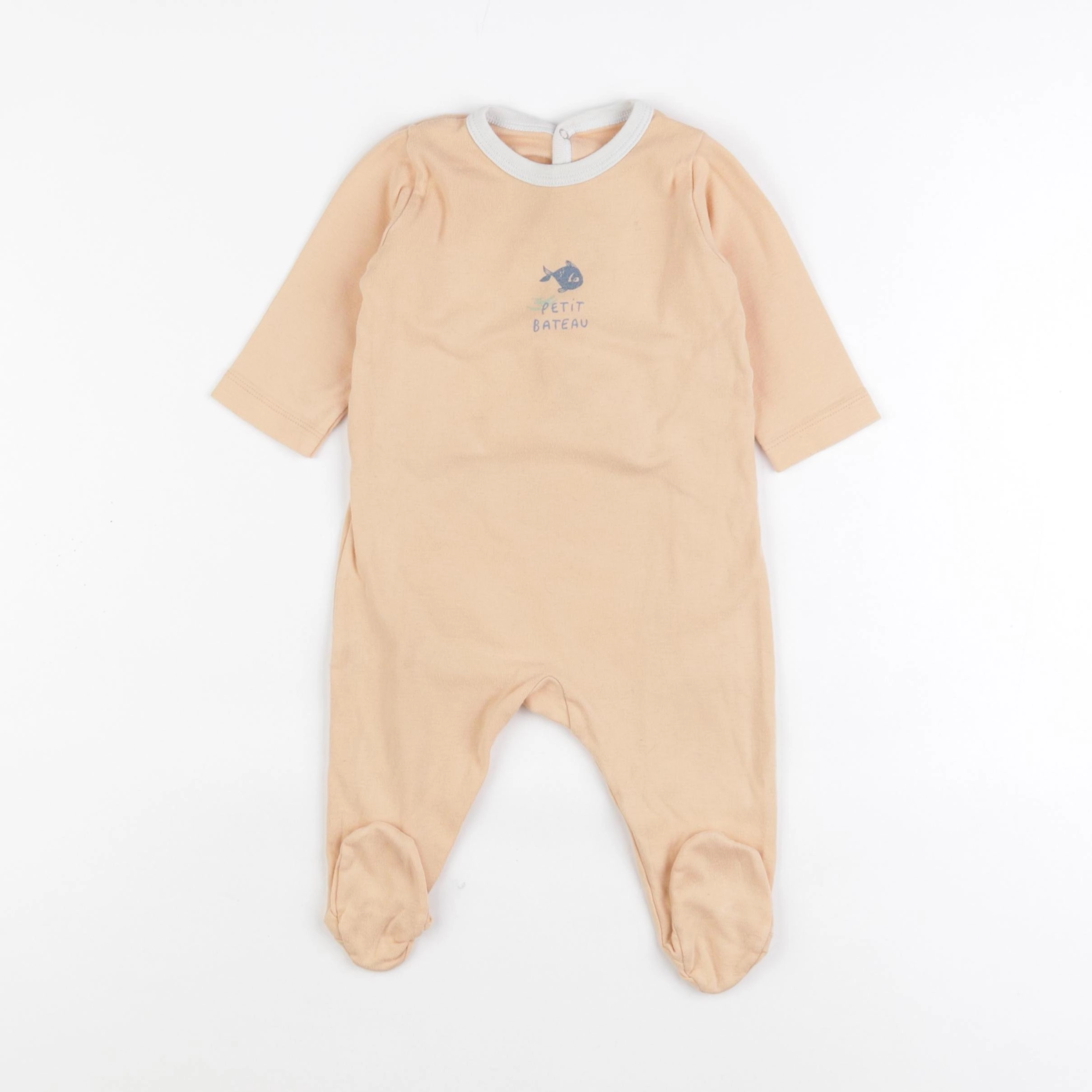 Petit Bateau - pyjama coton orange - 6 mois
