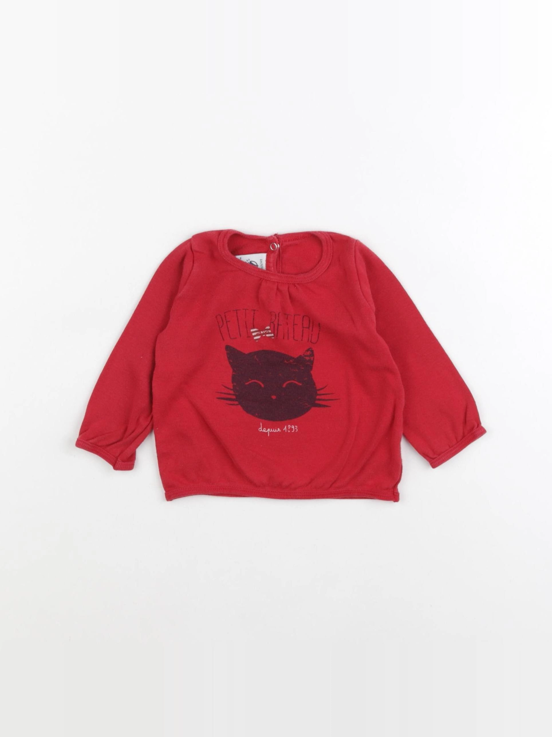 Petit Bateau - tee-shirt rouge - 6 mois