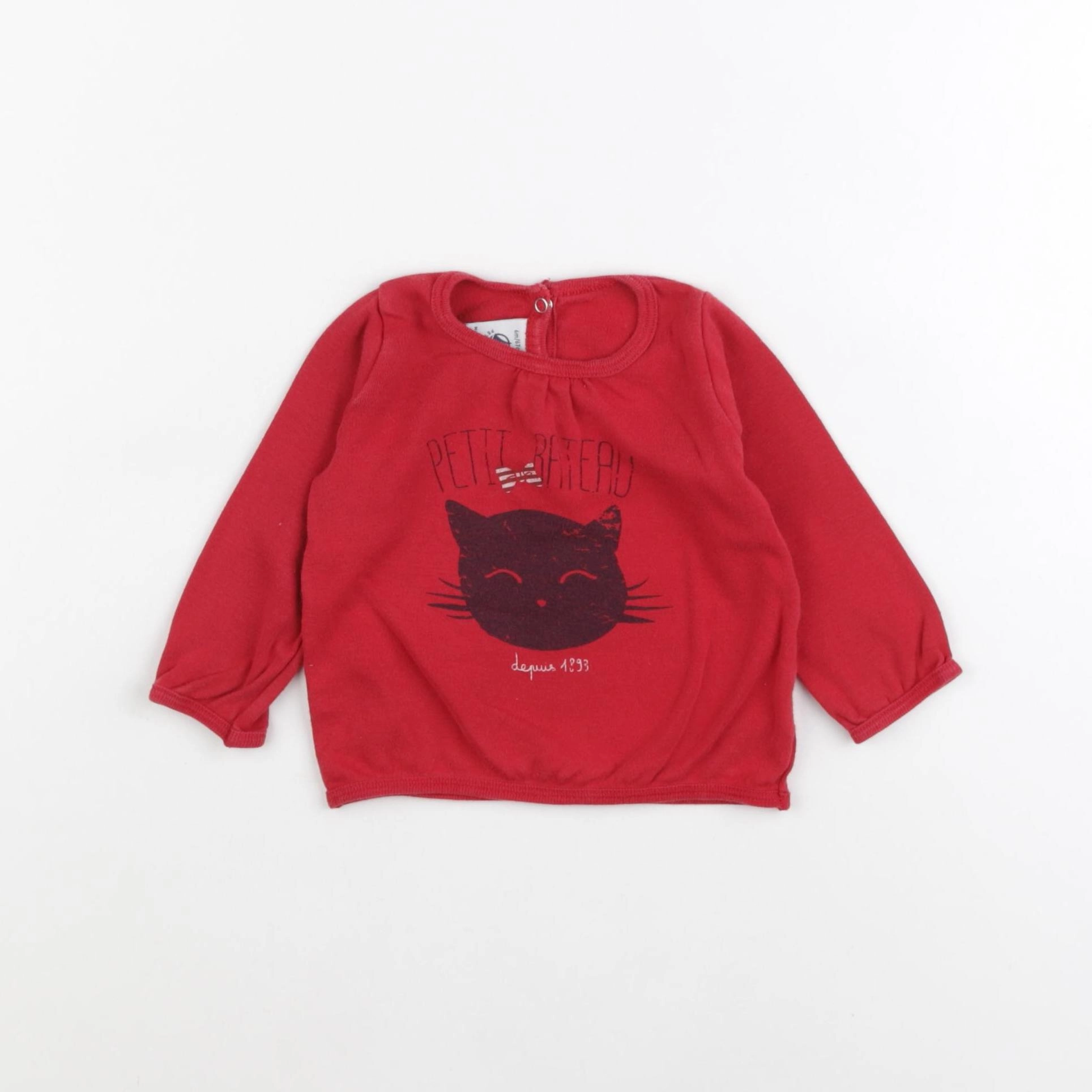 Petit Bateau - tee-shirt rouge - 6 mois
