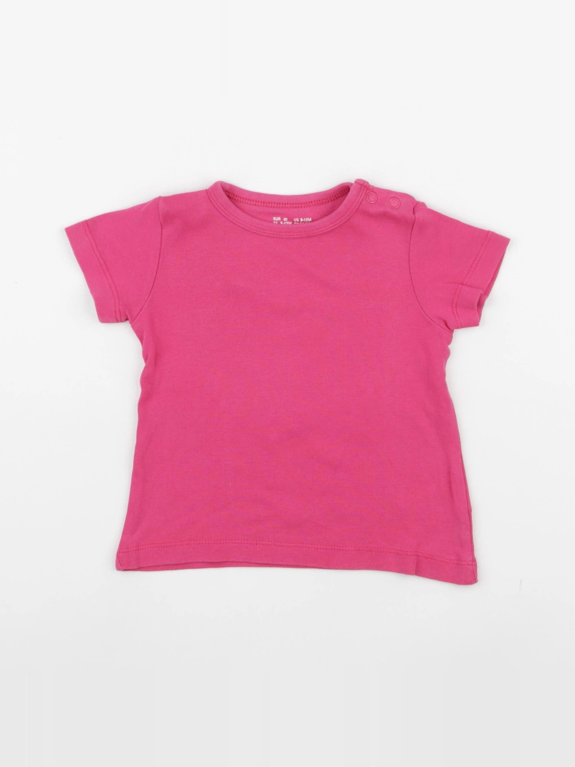 H&M - tee-shirt rose - 9/12 mois