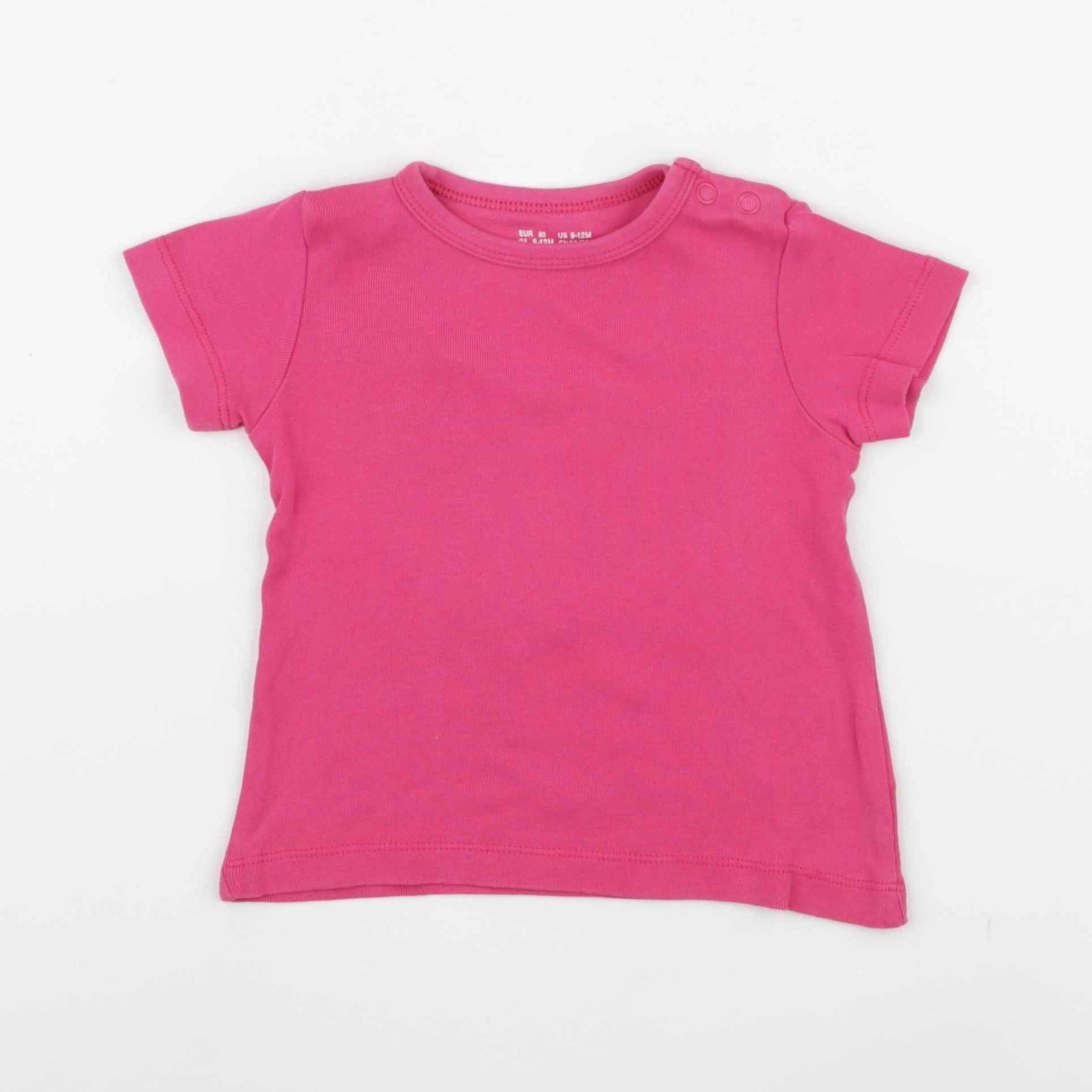 H&M - tee-shirt rose - 9/12 mois