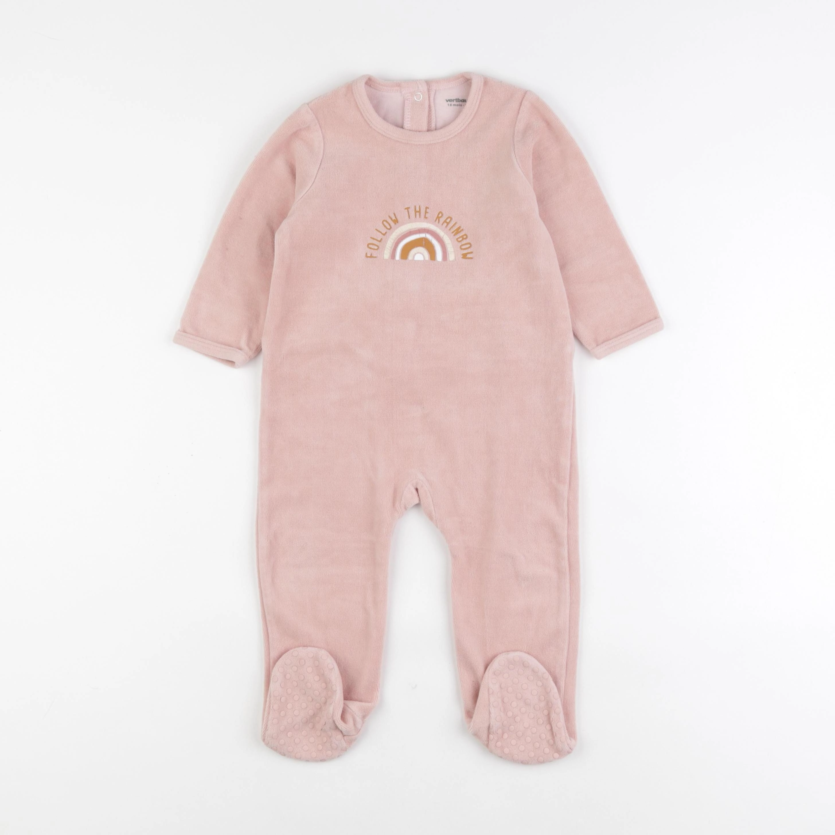 Vertbaudet - pyjama velours rose - 18 mois