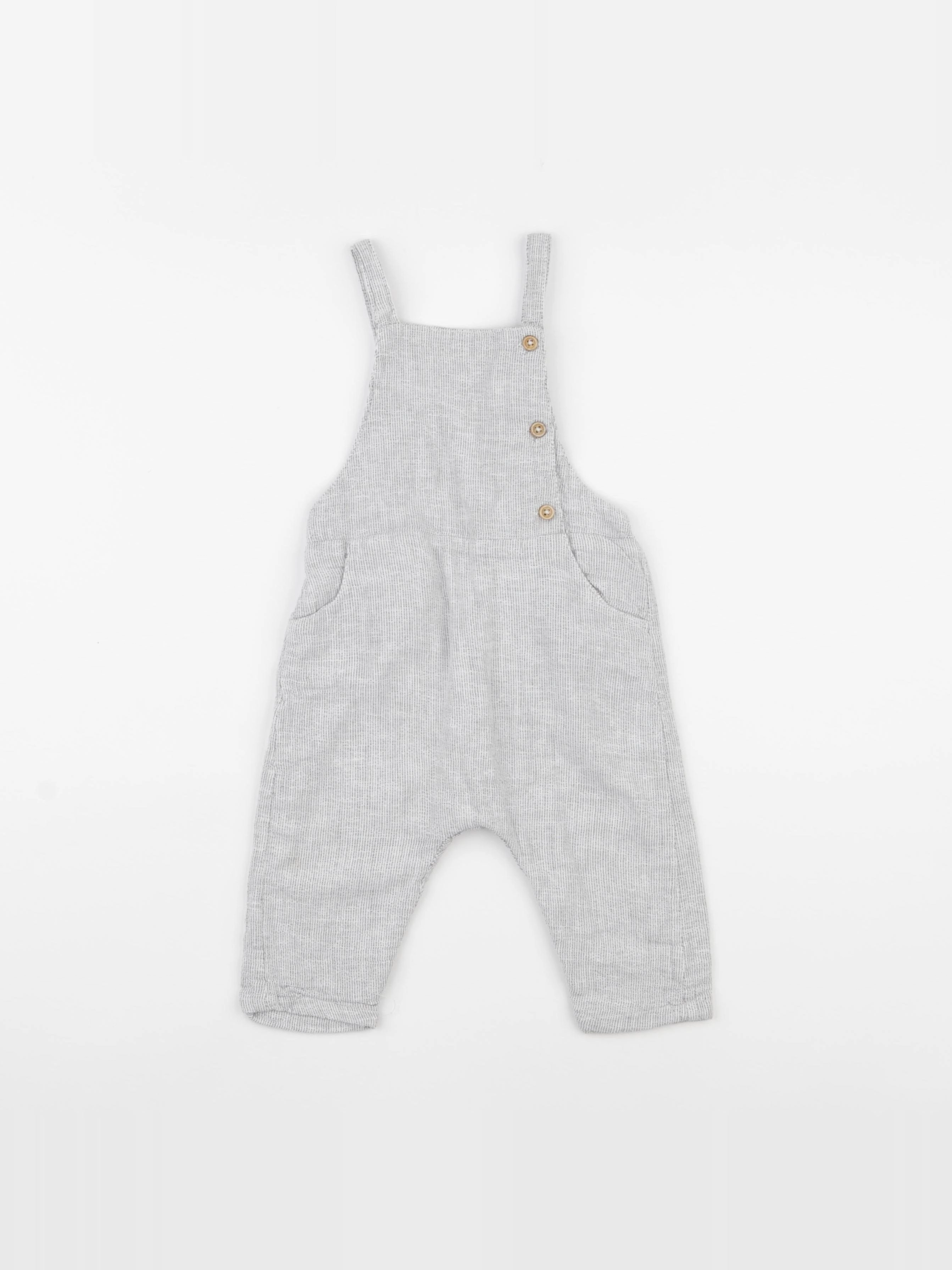 Zara - salopette gris - 6/9 mois