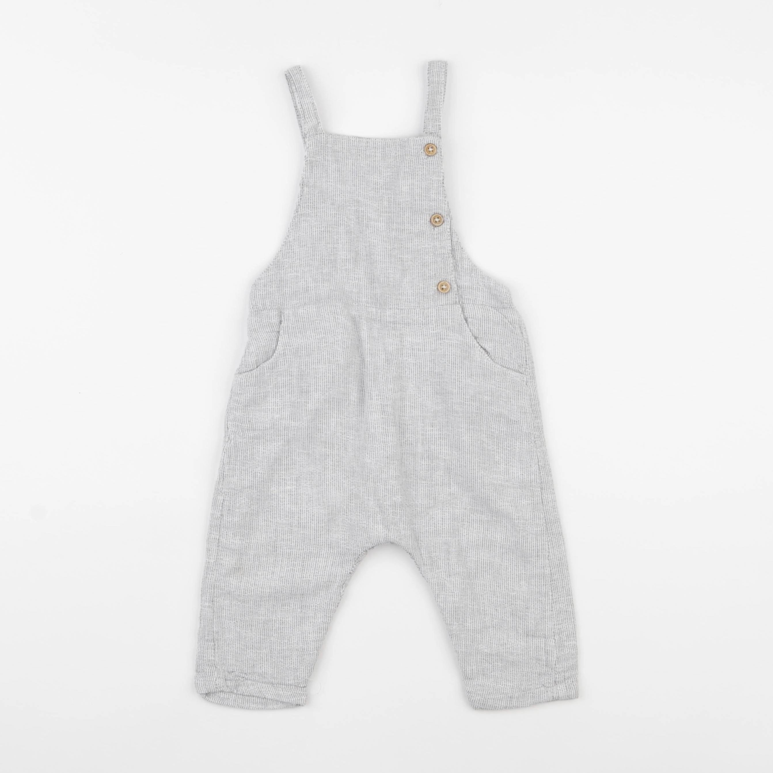 Zara - salopette gris - 6/9 mois