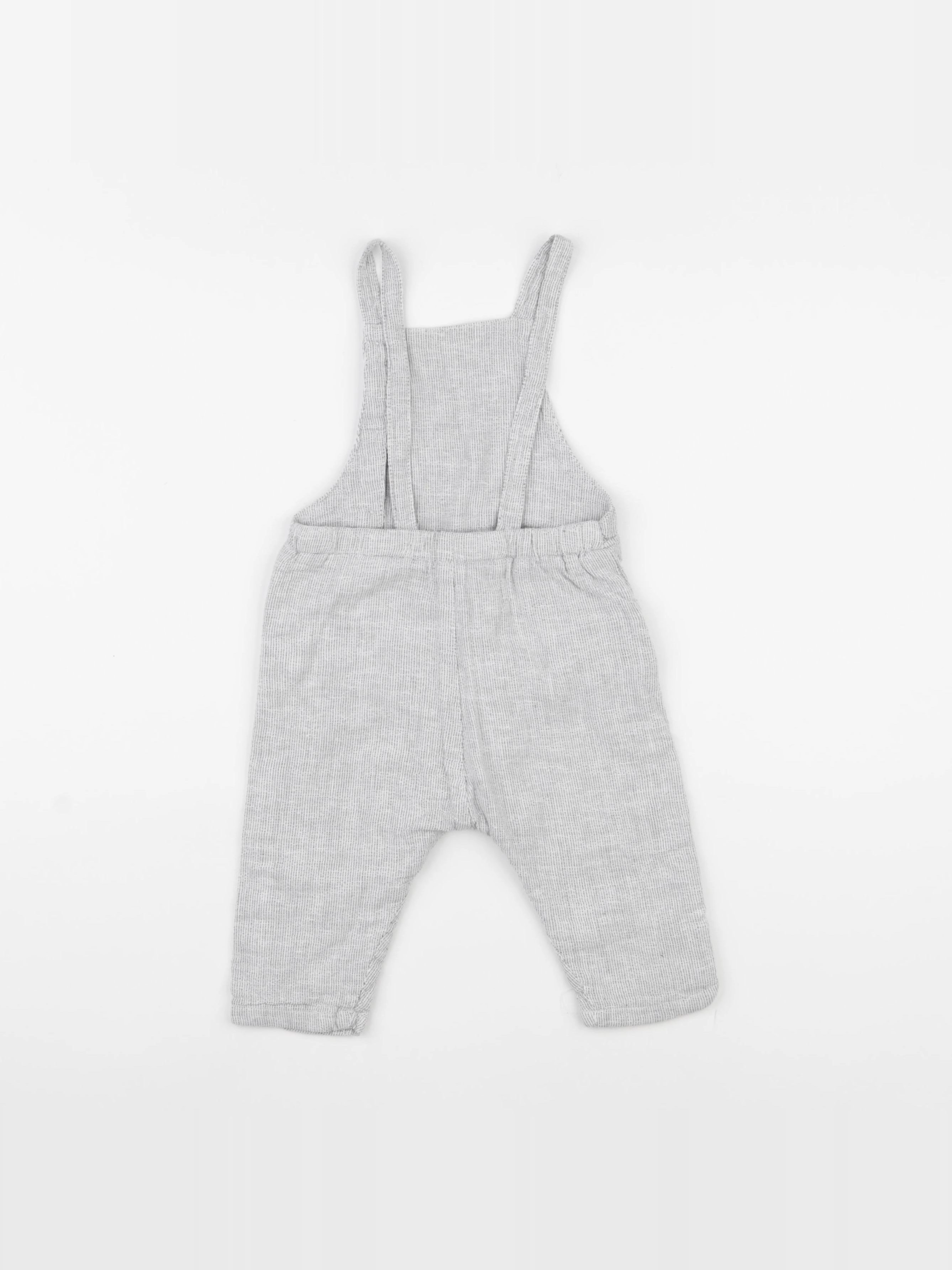 Zara - salopette gris - 6/9 mois