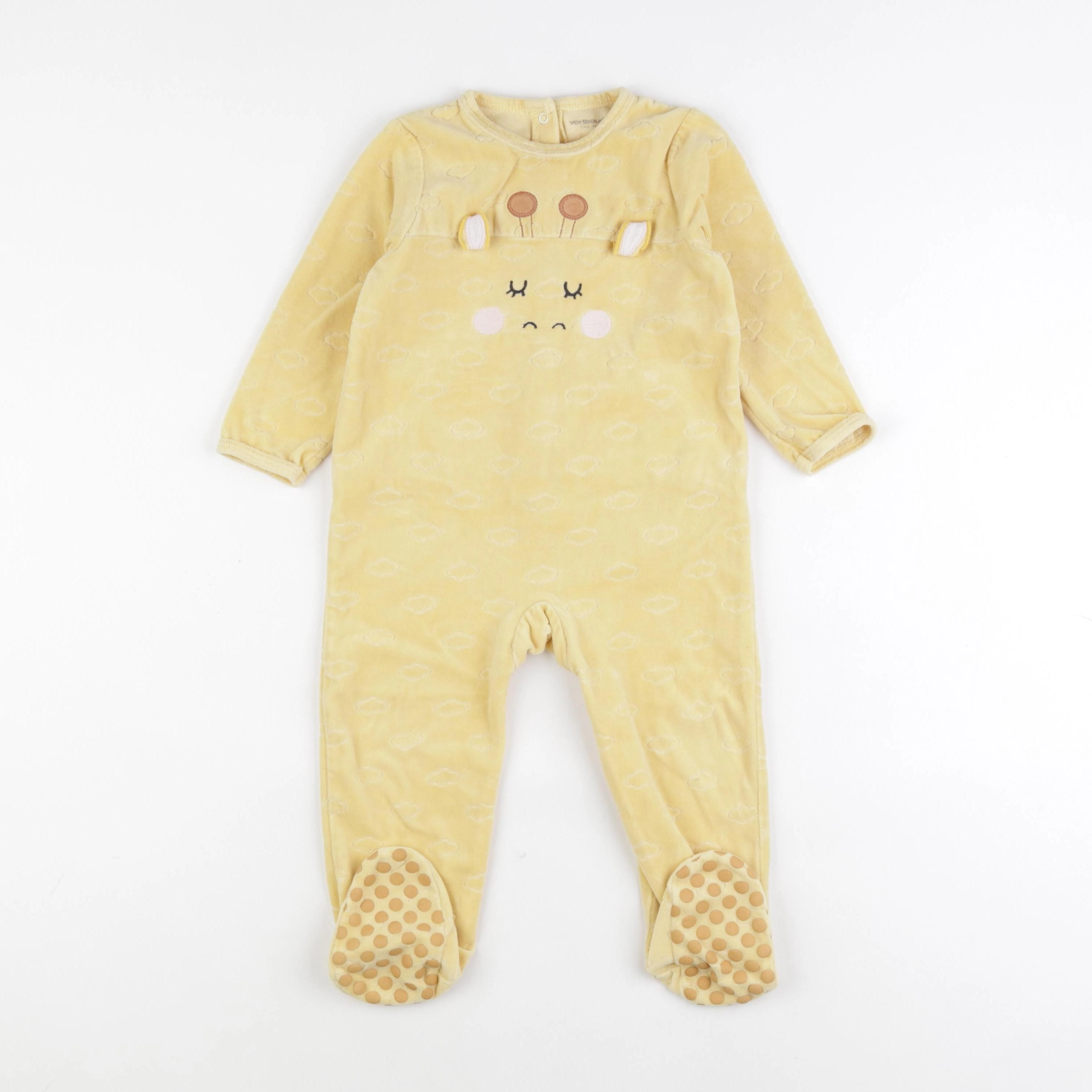 Vertbaudet - pyjama velours jaune - 2 ans