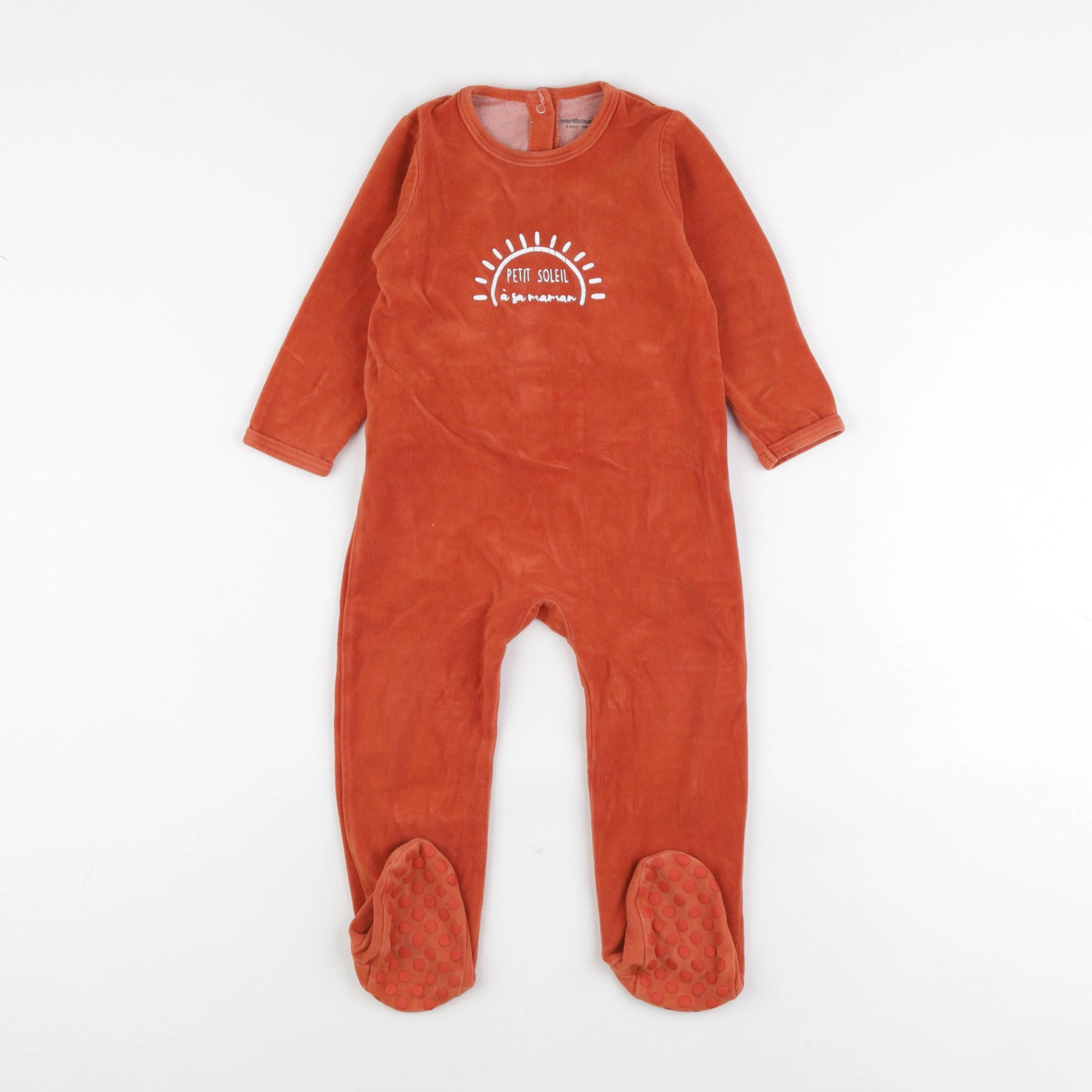 Vertbaudet - pyjama velours orange - 2 ans