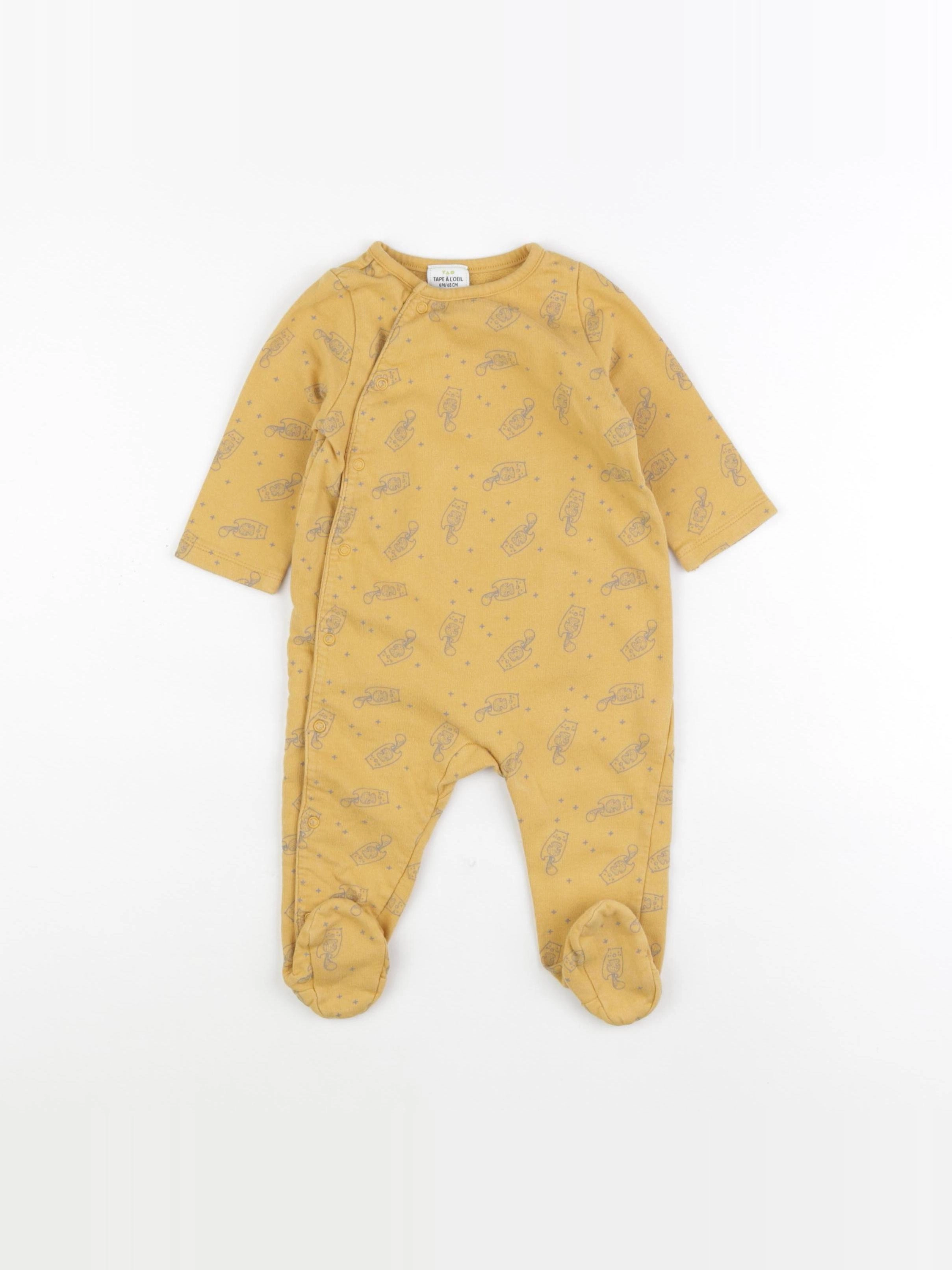 Tape à l'oeil - pyjama coton jaune - 6 mois