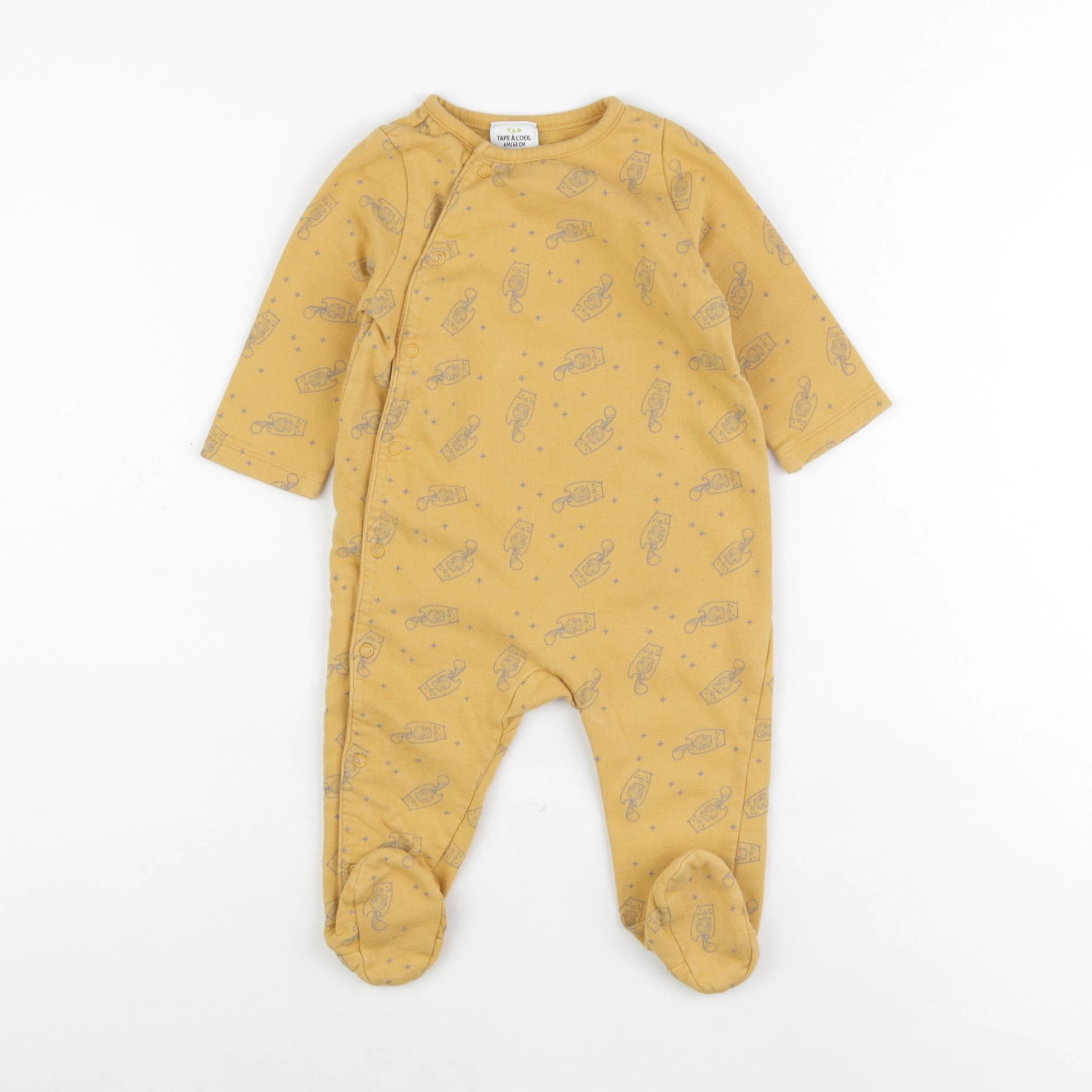 Tape à l'oeil - pyjama coton jaune - 6 mois