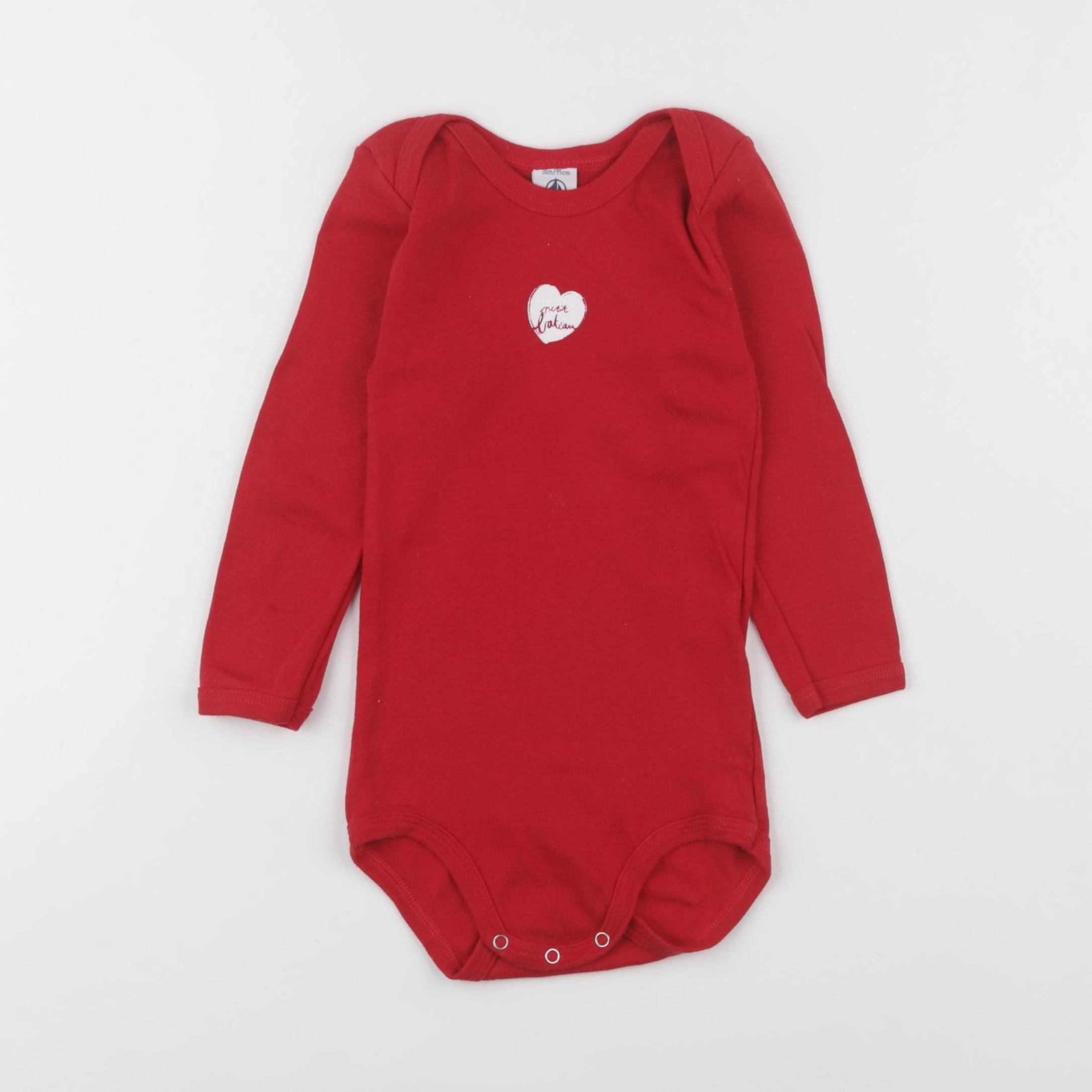 Petit Bateau - body rouge - 3 ans