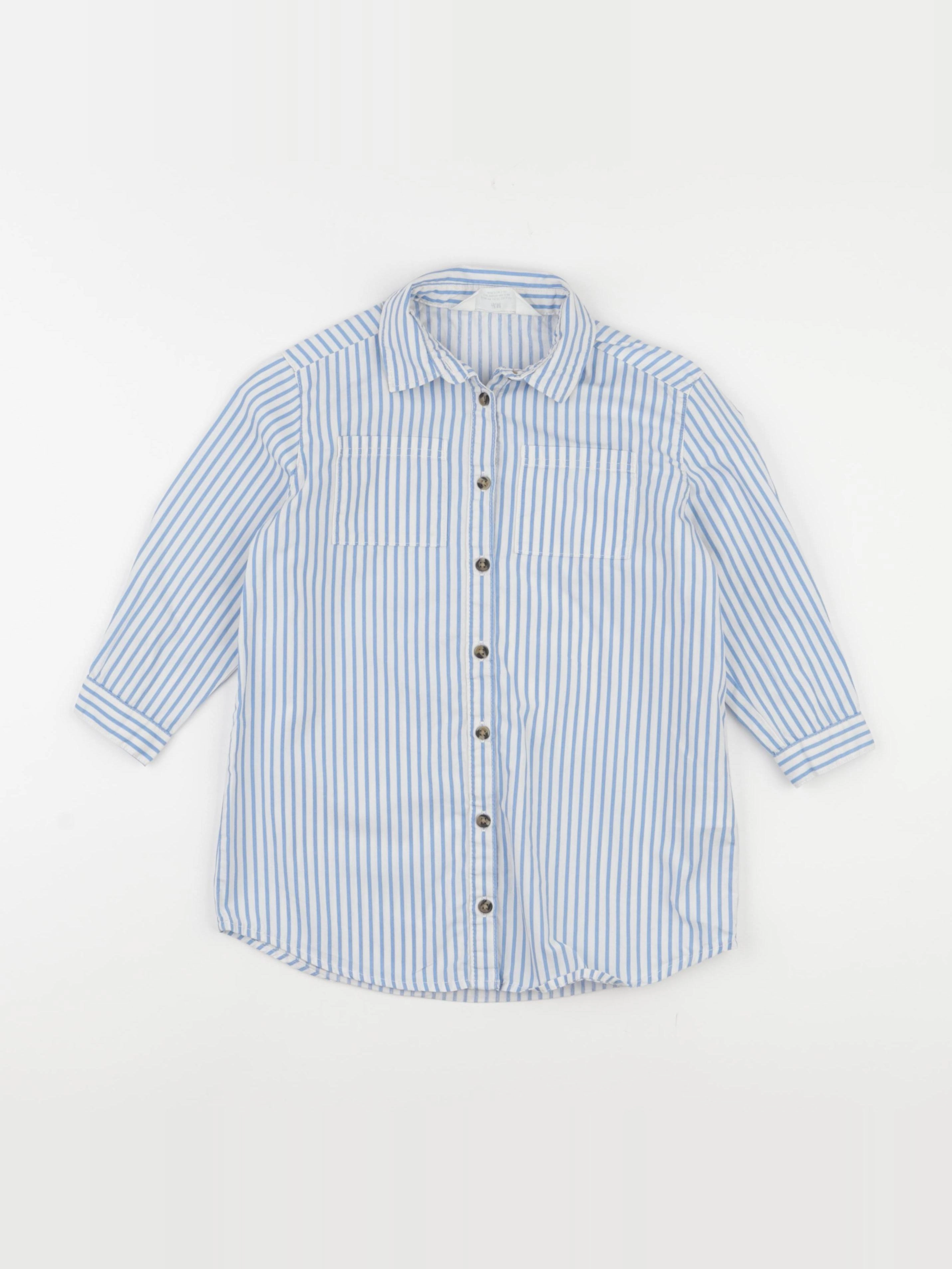 H&M - robe bleu, blanc - 2/3 ans