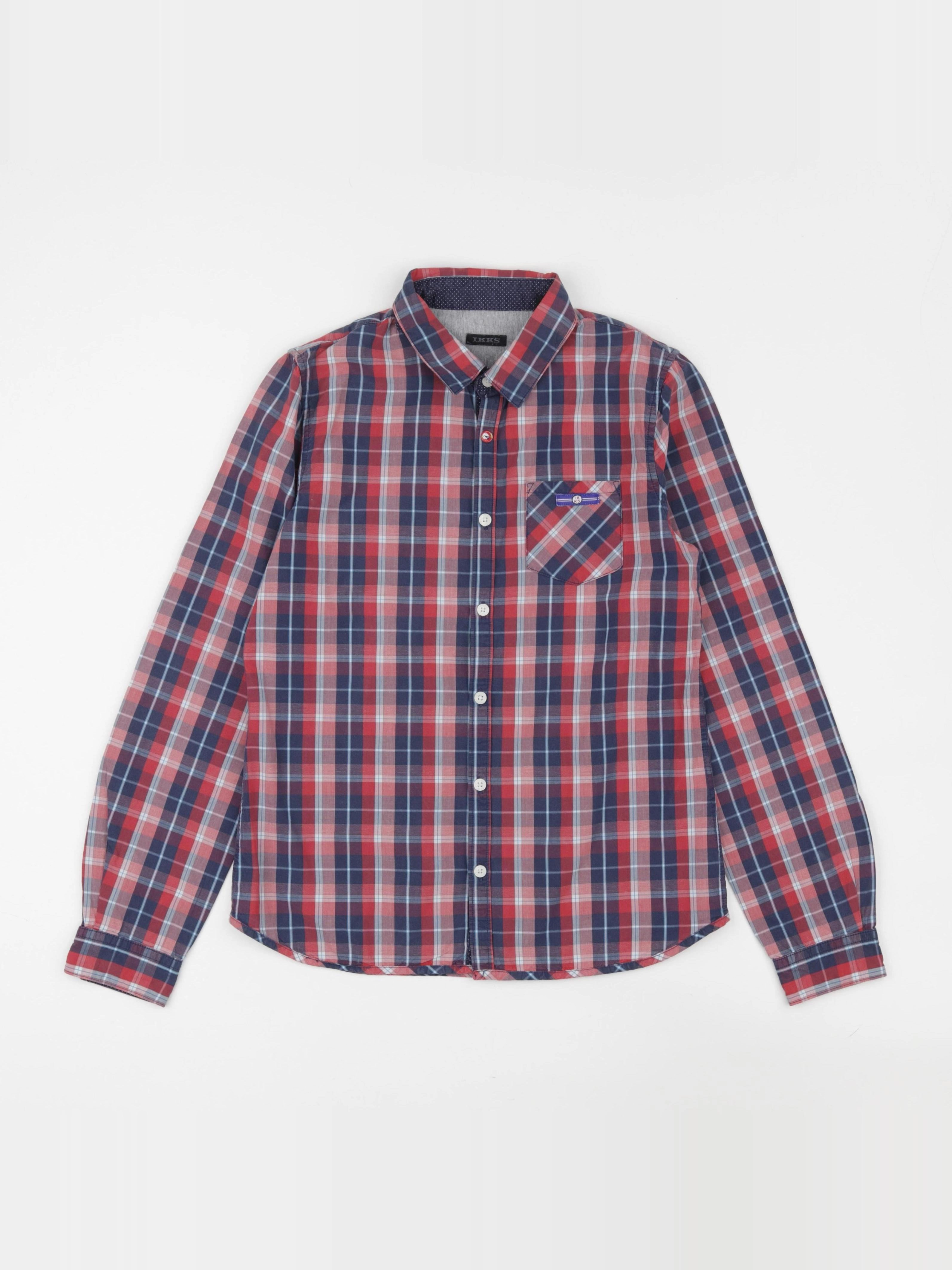 IKKS - chemise rouge, bleu - 12 ans