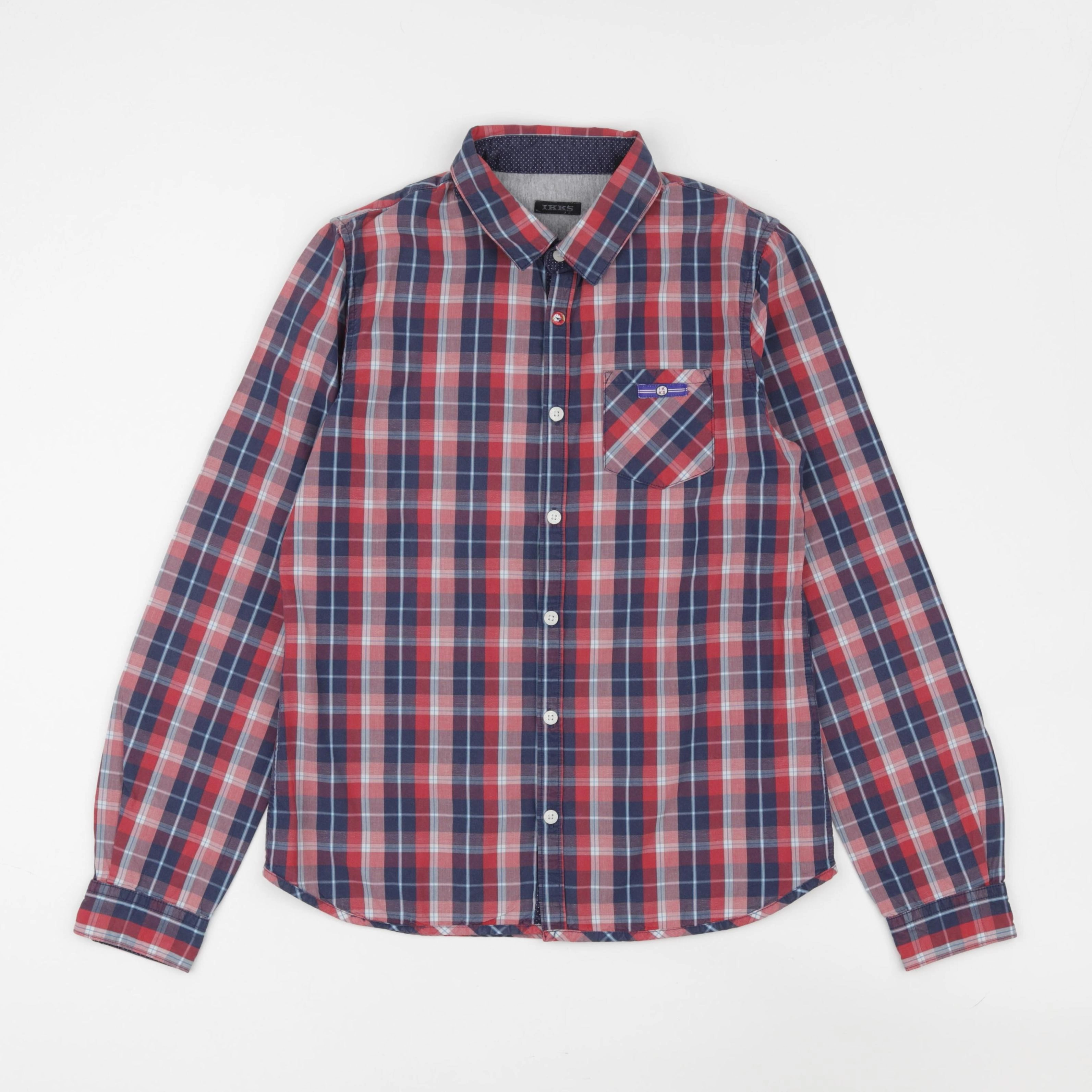 IKKS - chemise rouge, bleu - 12 ans