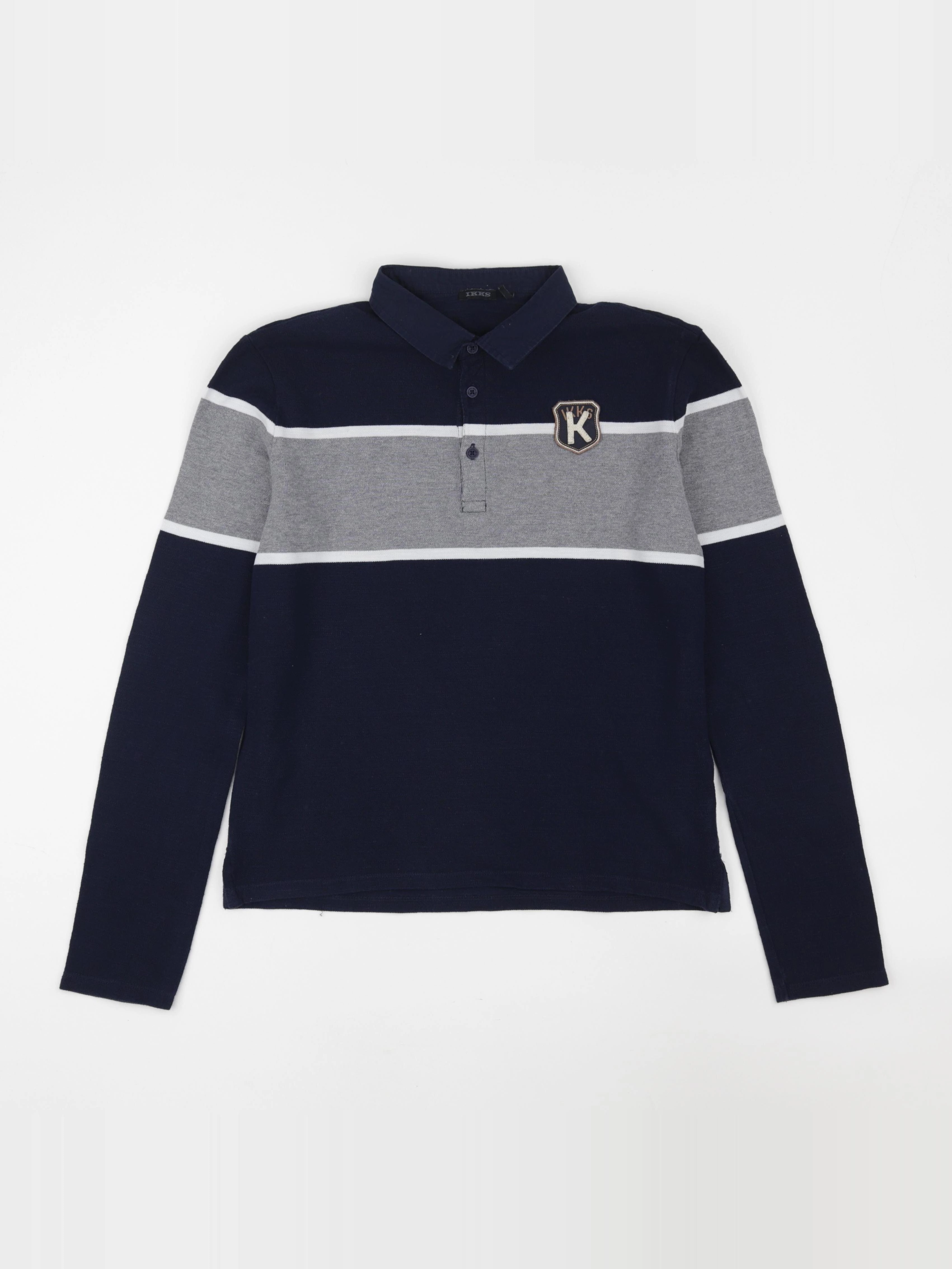 IKKS - polo bleu, gris - 14 ans