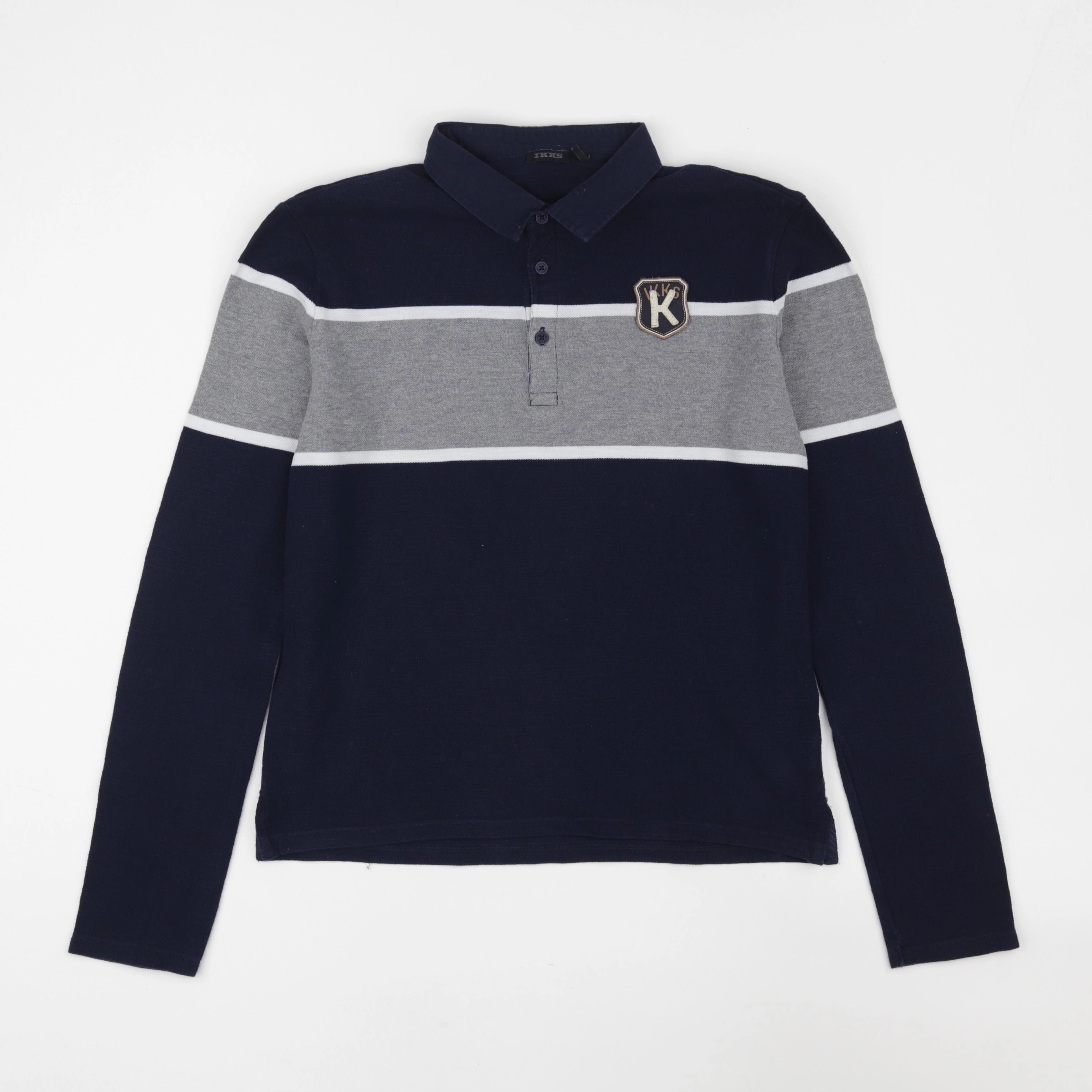 IKKS - polo bleu, gris - 14 ans