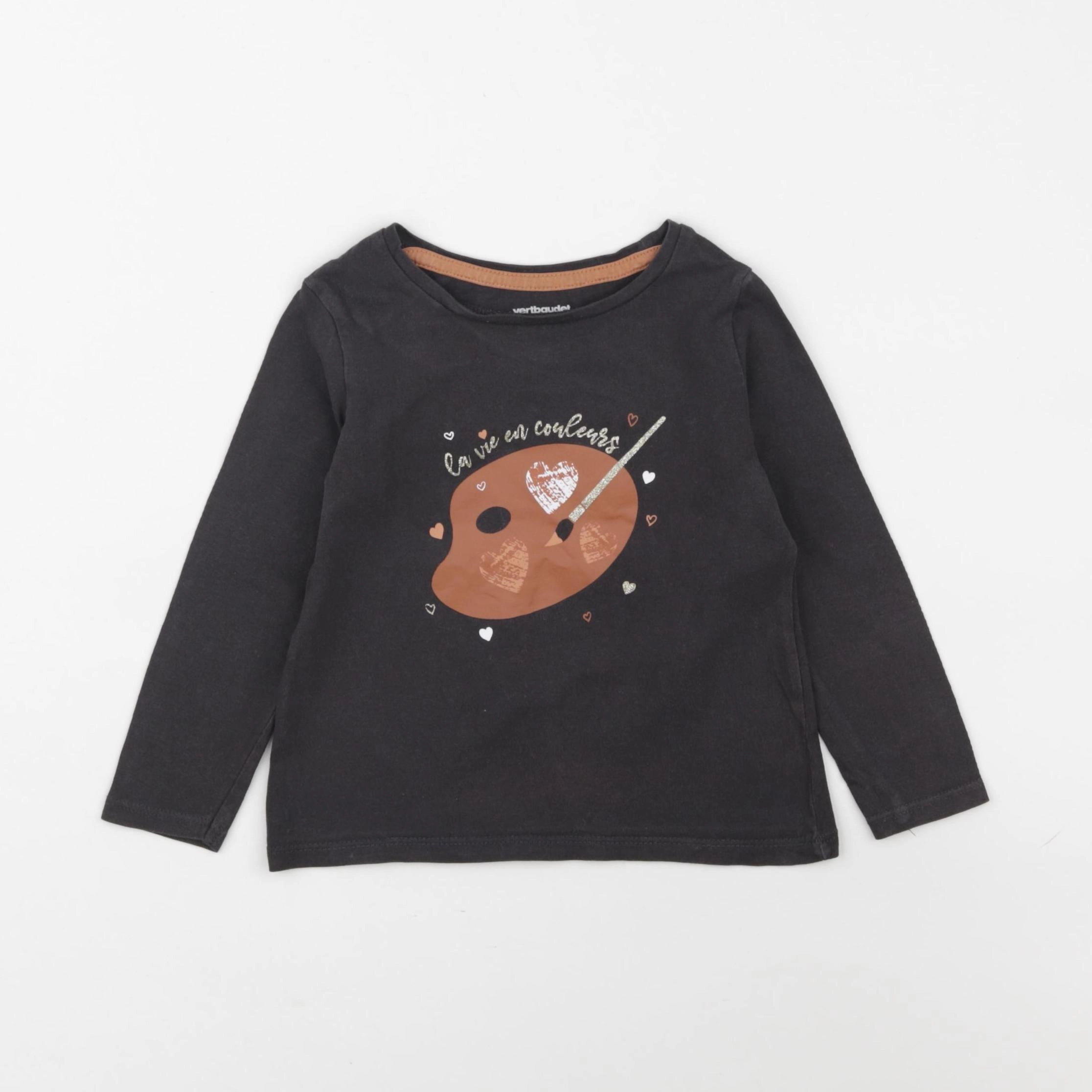 Vertbaudet - tee-shirt marron - 2 ans