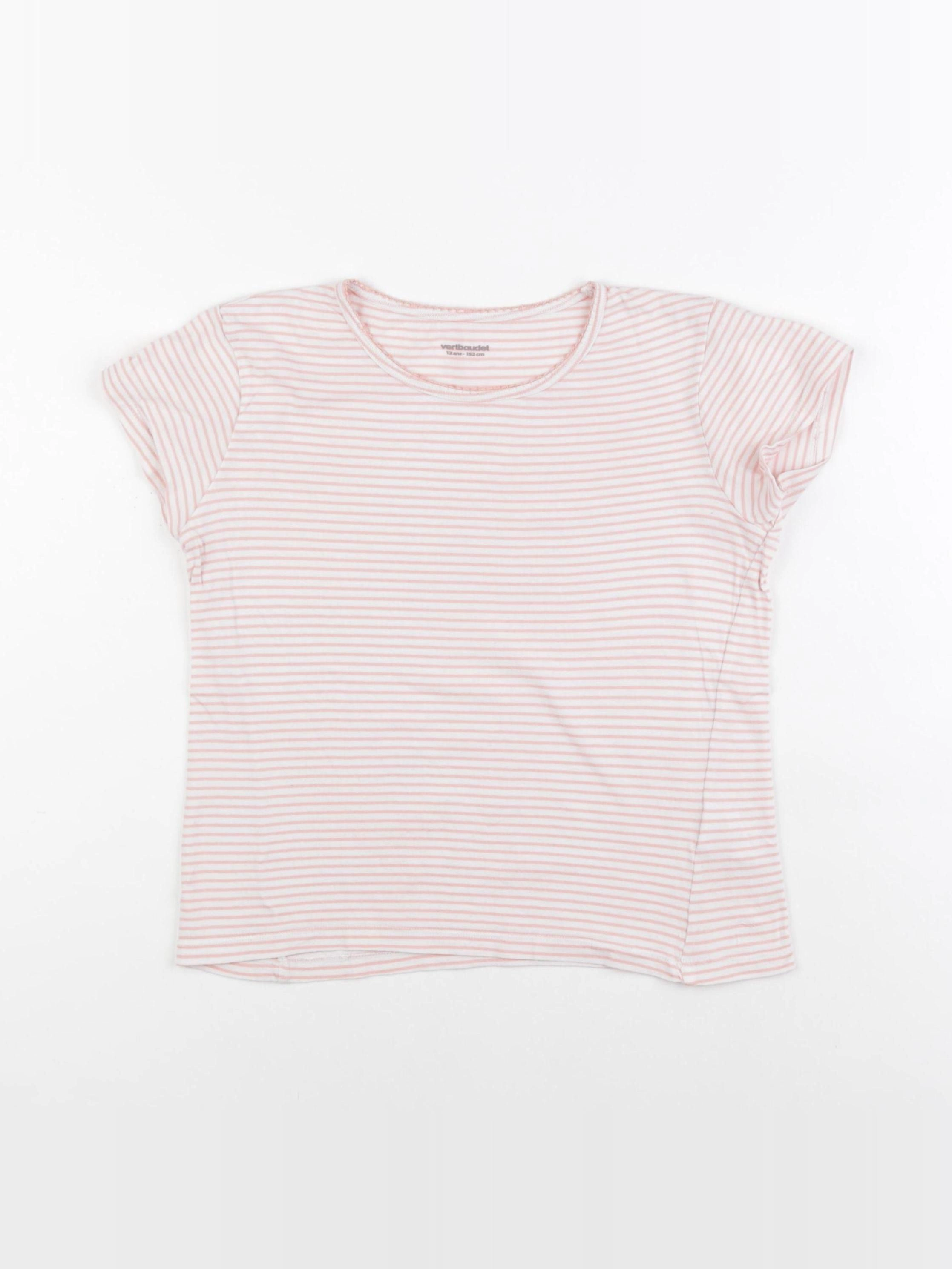 Vertbaudet - maillot de corps rose, blanc - 12 ans