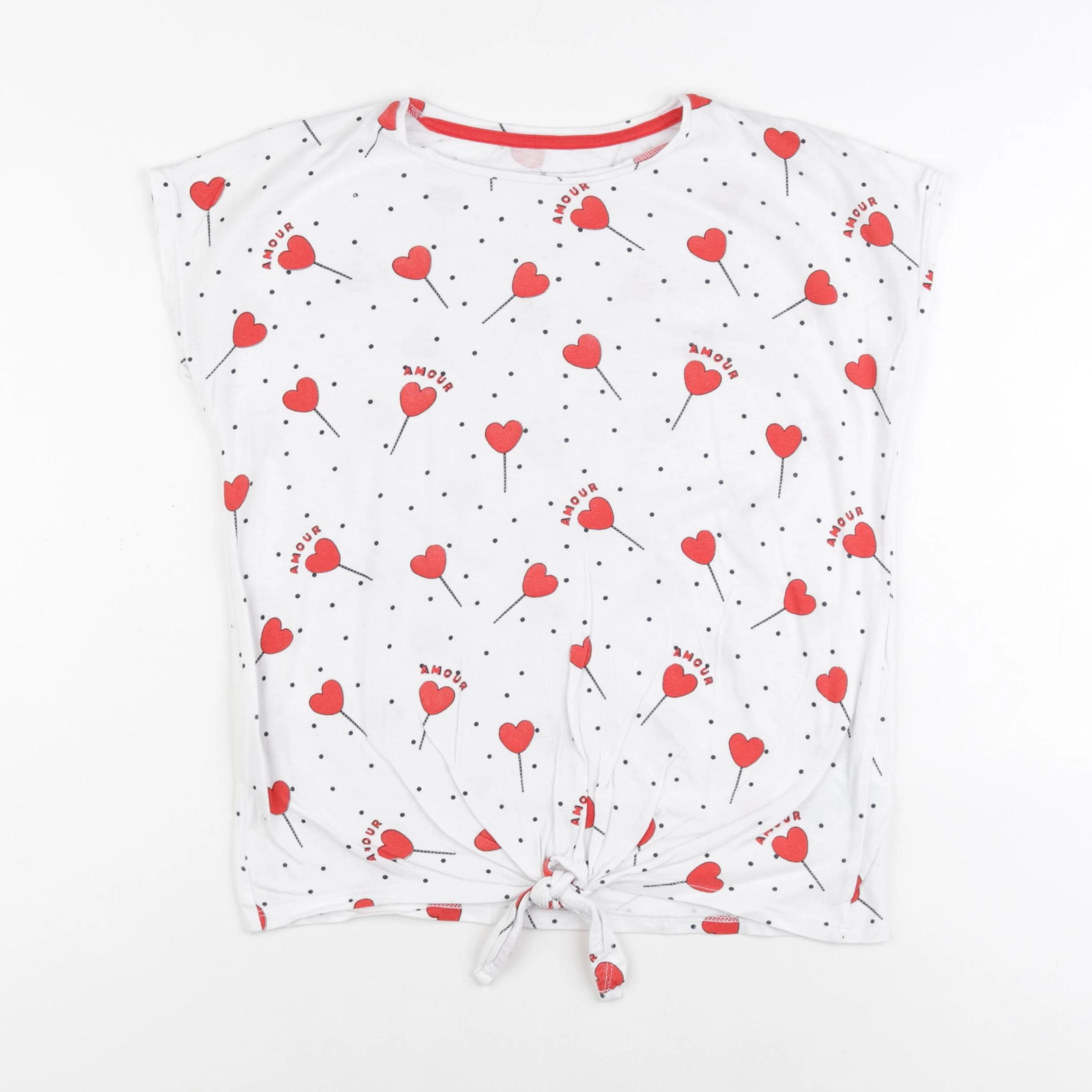 Vertbaudet - tee-shirt blanc, rouge - 12 ans