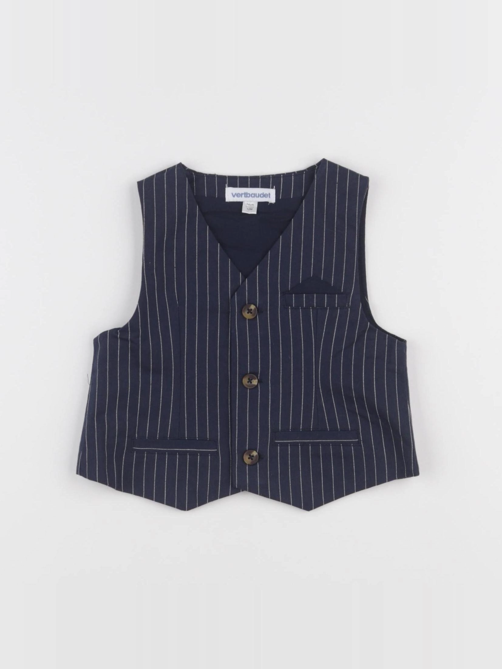 Vertbaudet - gilet bleu - 12 mois