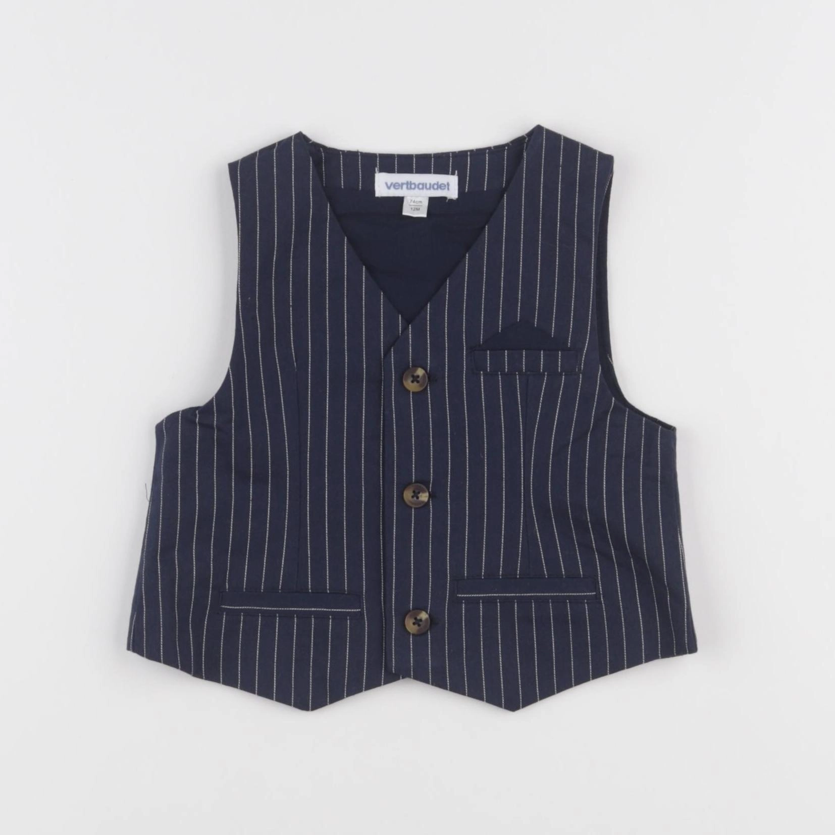 Vertbaudet - gilet bleu - 12 mois