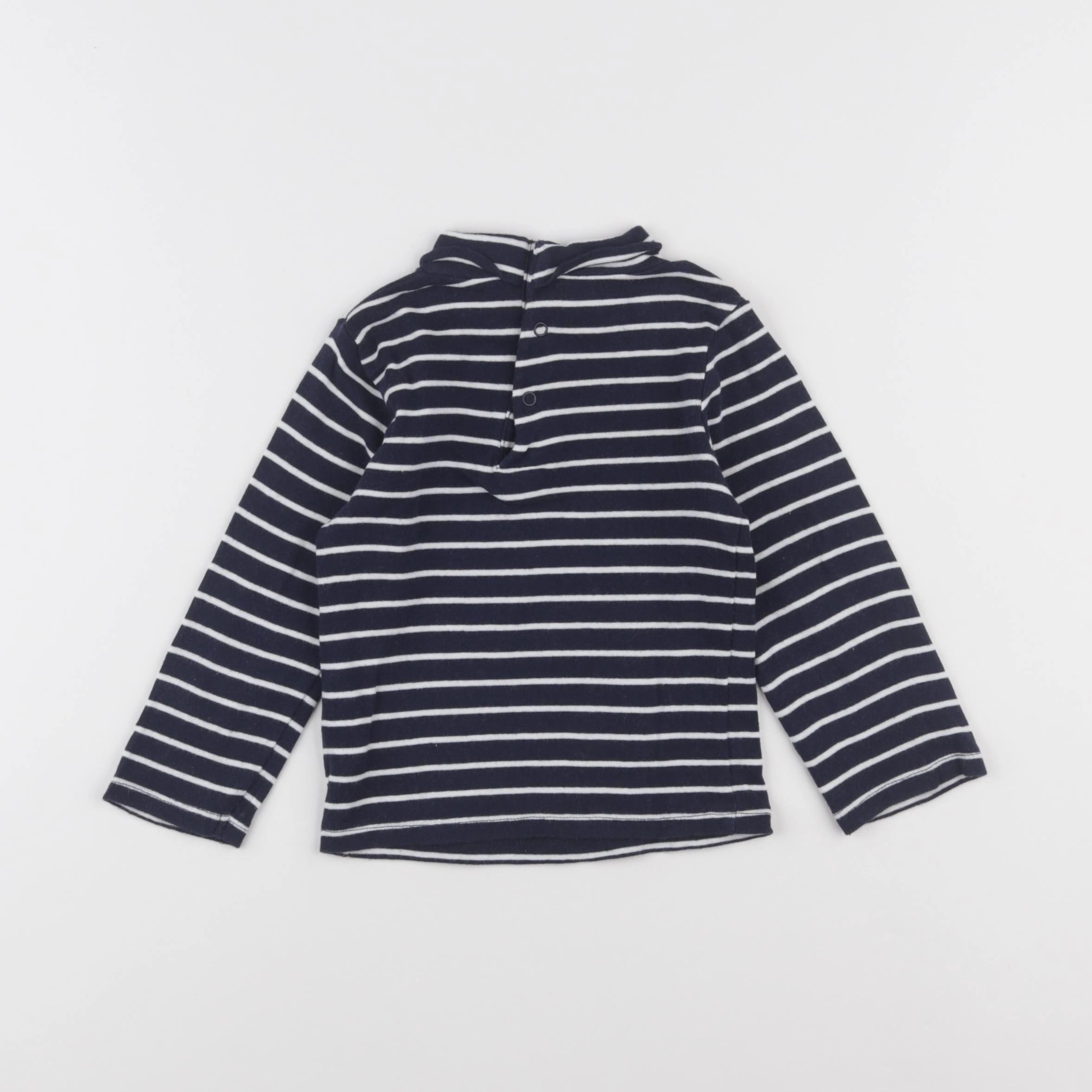 Vertbaudet - sous-pull bleu, blanc - 2 ans