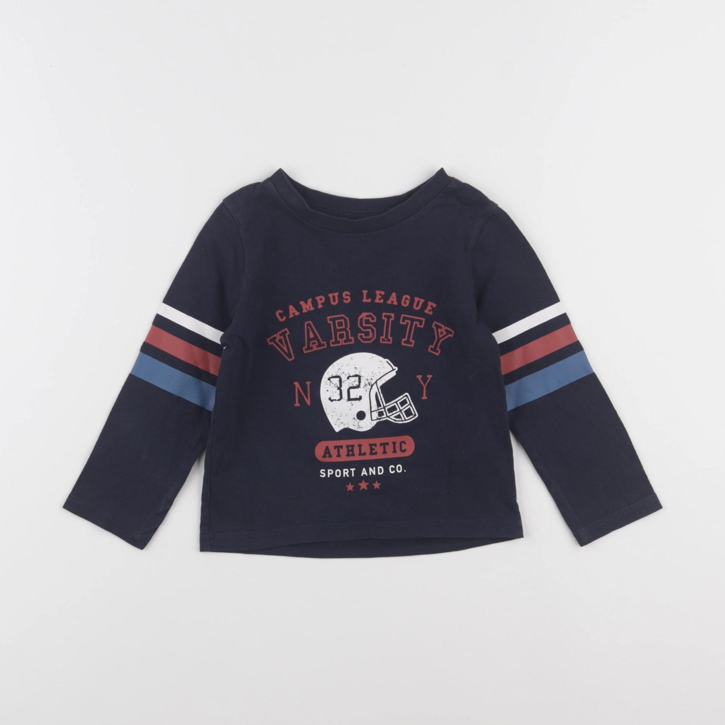 Vertbaudet - tee-shirt bleu - 2 ans