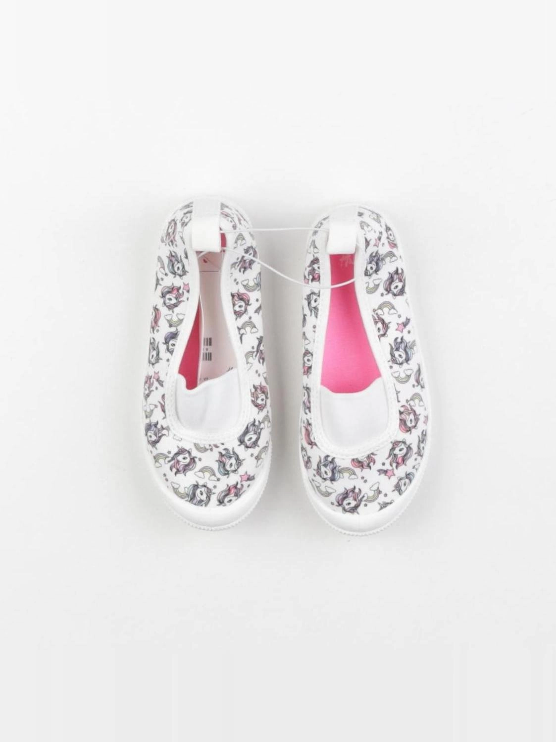 H&M - tennis élastiqué blanc, rose - pointure 27