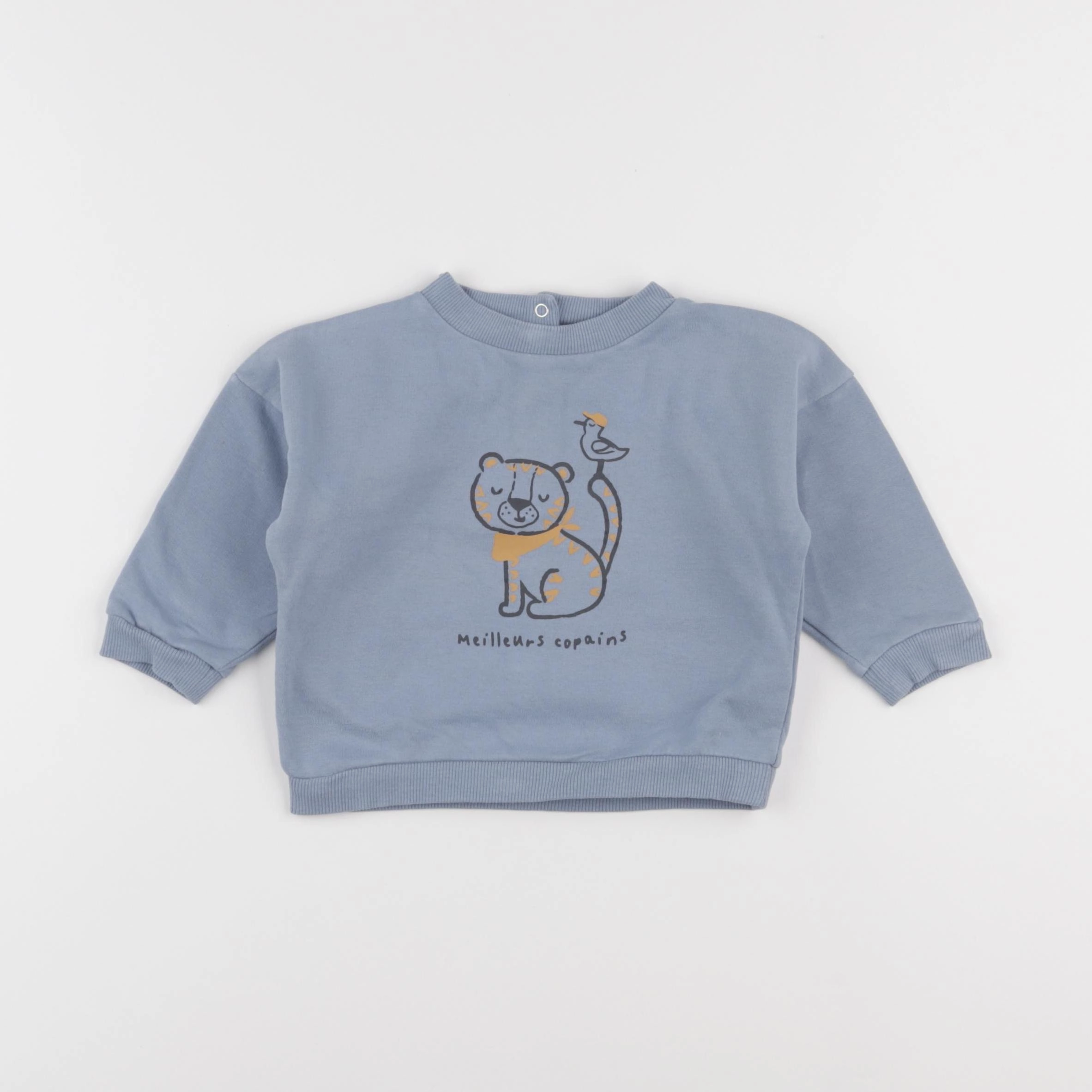 Vertbaudet - sweat bleu - 12 mois