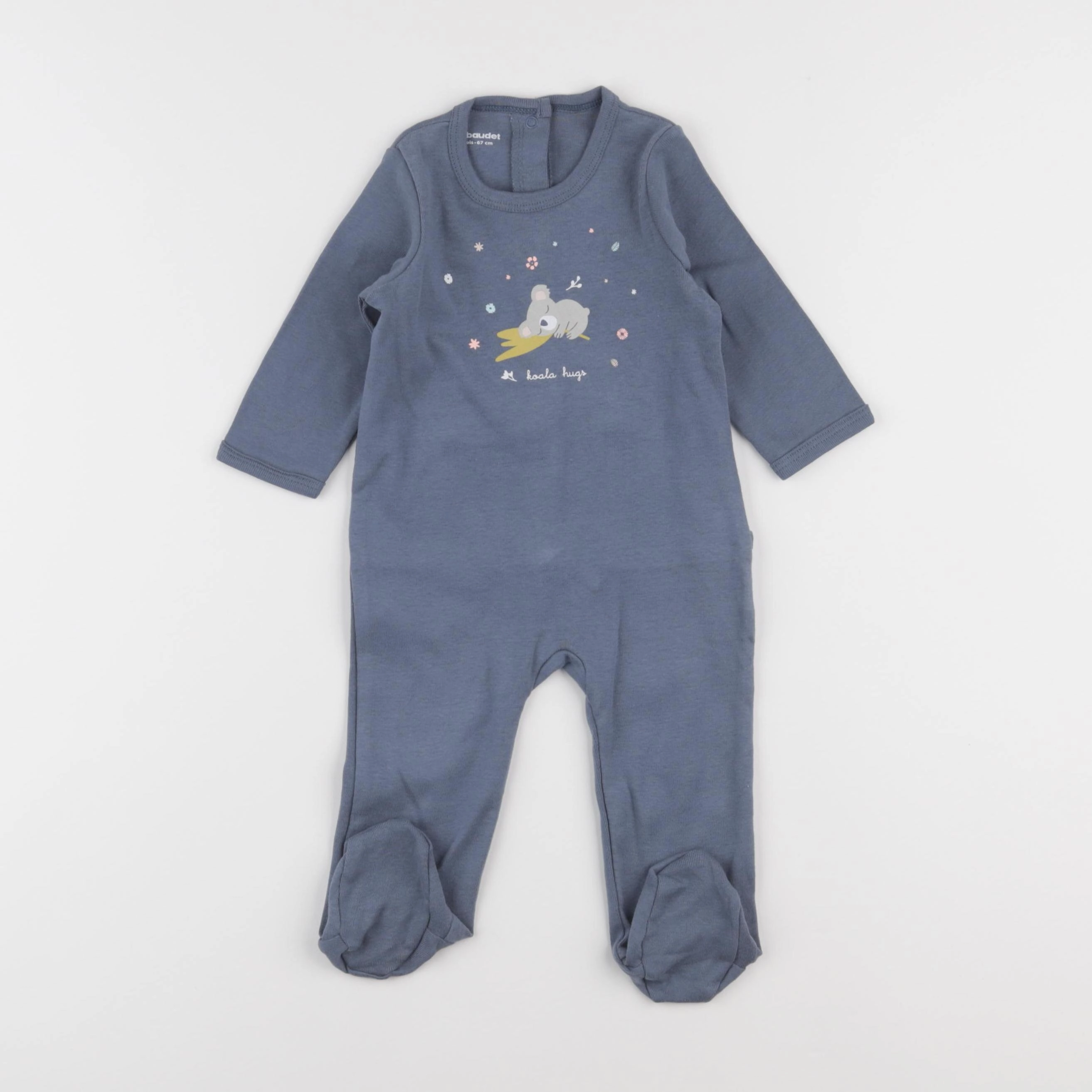 Vertbaudet - pyjama coton bleu - 6 mois